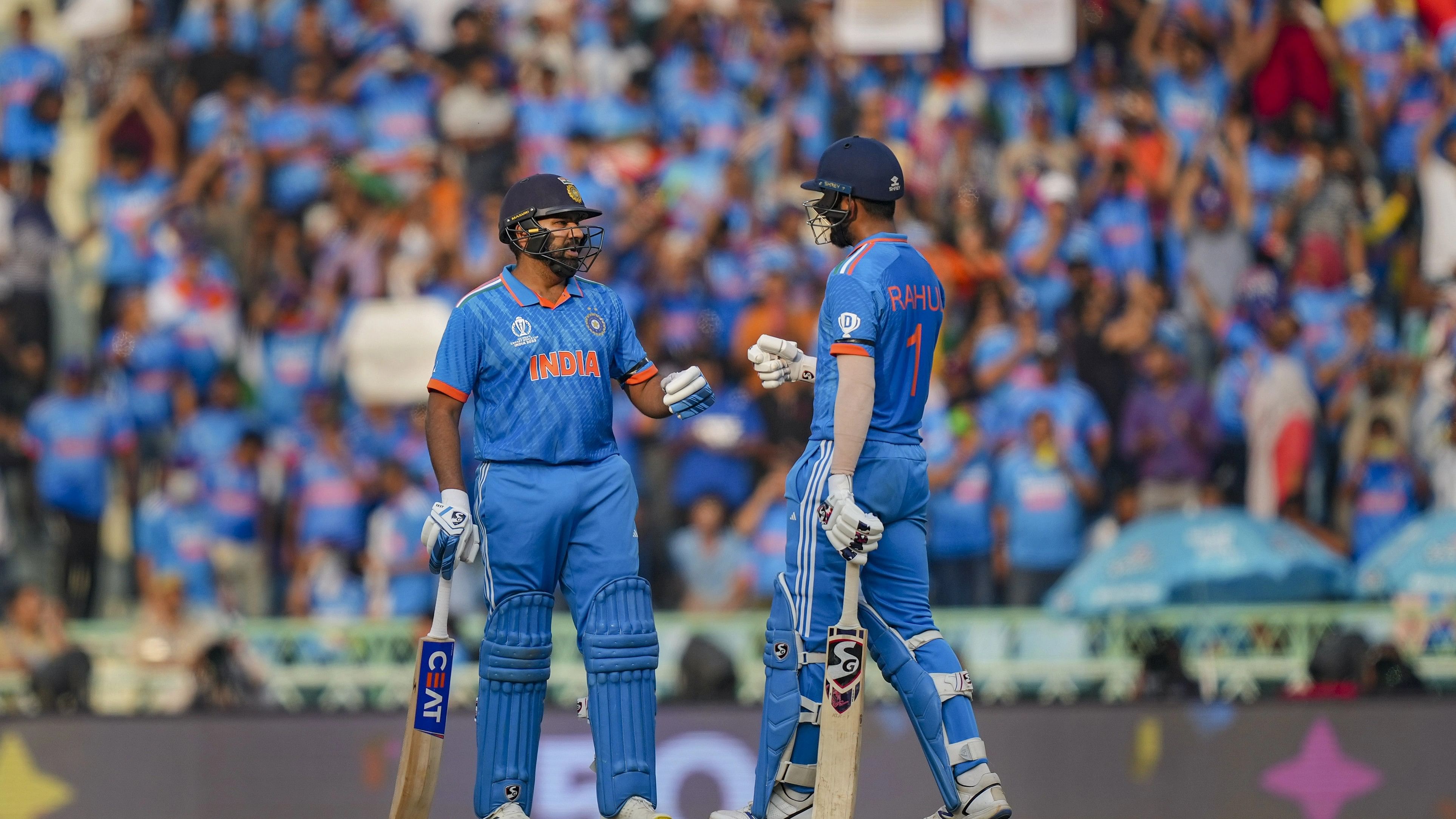 <div class="paragraphs"><p>Lucknow: India's batters Rohit Sharma and KL Rahul during the ICC Mens Cricket World Cup 2023 match between India and England, at Bharat Ratna Shri Atal Bihari Vajpayee Ekana Cricket Stadium in Lucknow, Sunday, Oct. 29, 2023. </p></div>