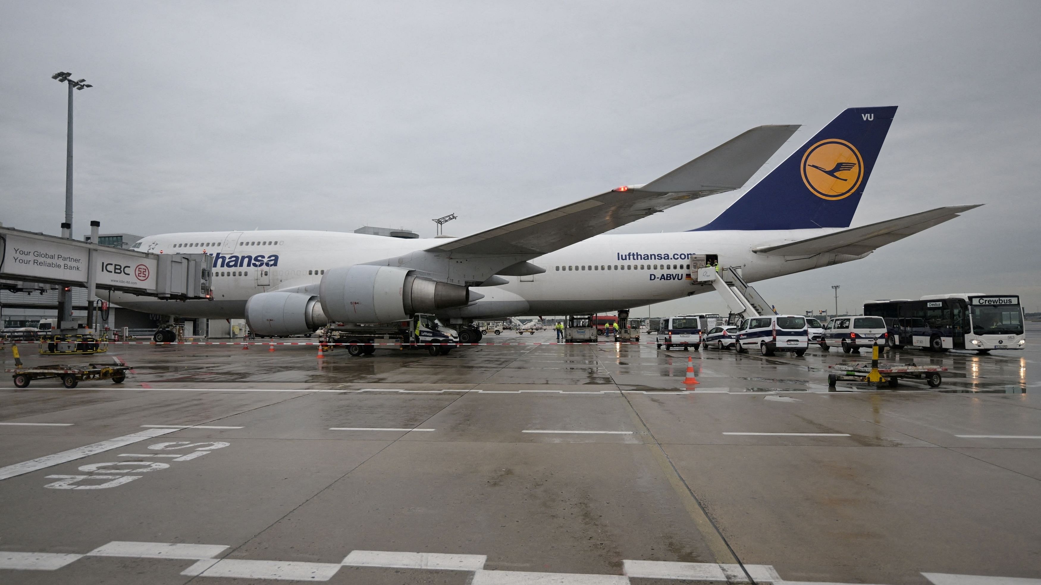 <div class="paragraphs"><p>A Boeing 747 Lufthansa jumbo-jet arriving from Tel Aviv with Germans at the terminal at Frankfurt airport, October 12, 2023, during the ongoing conflict between Israel and the Palestinian Islamist group Hamas.   </p></div>