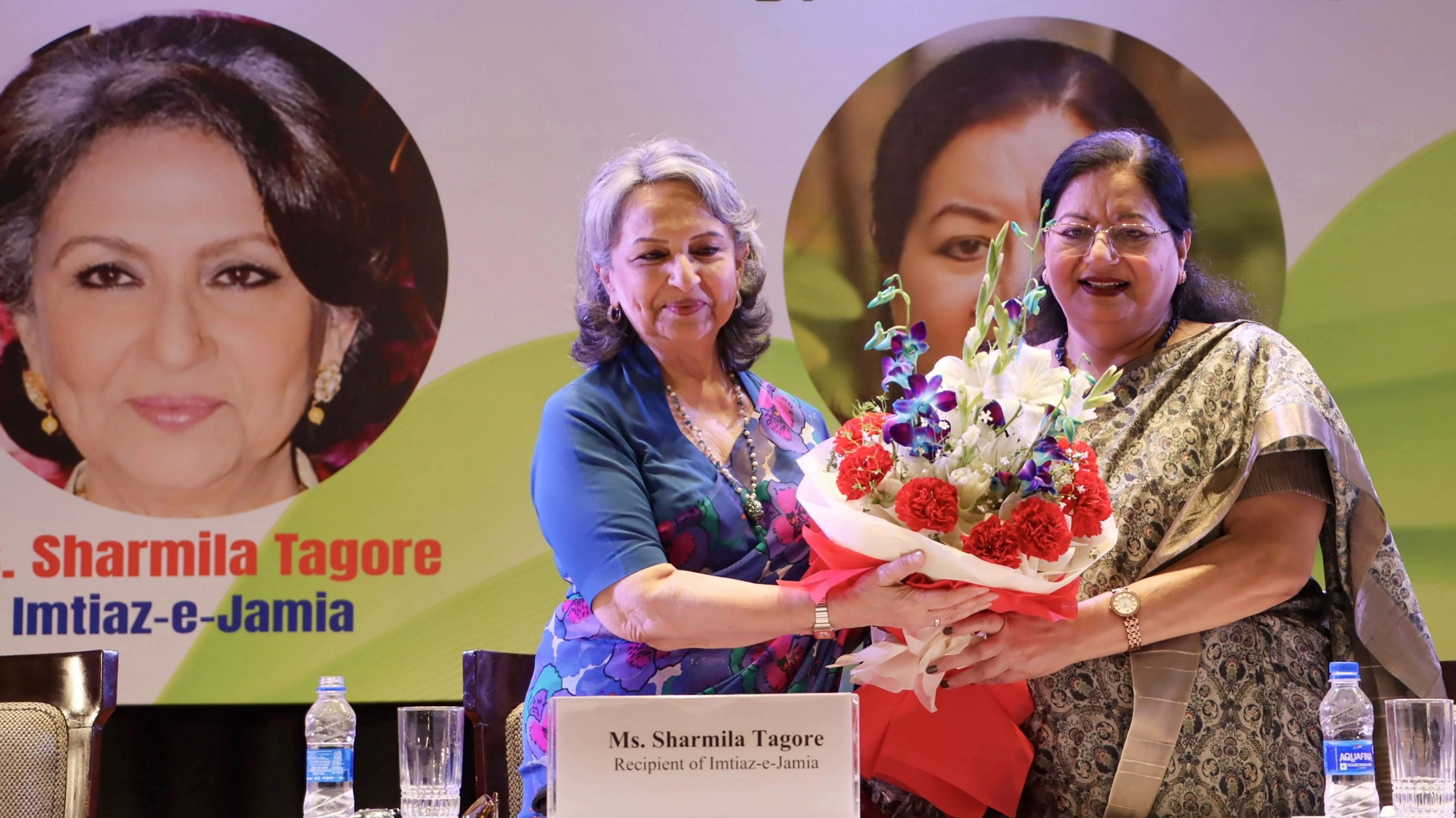 <div class="paragraphs"><p>JMI Vice Chancellor Najma Akhtar confers upon veteran actor Sharmila Tagore the Jamia Millia Islamia (JMI) University's highest award.</p></div>