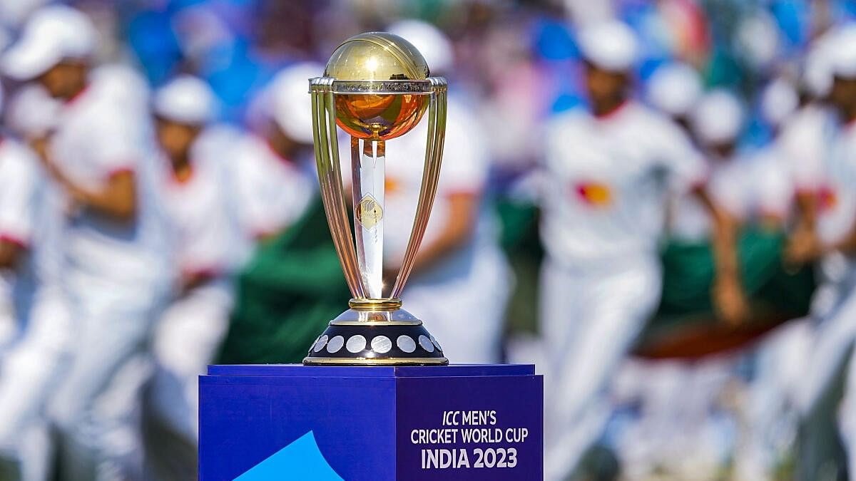 <div class="paragraphs"><p>The ICC Men's Cricket World Cup 2023 trophy.</p></div>