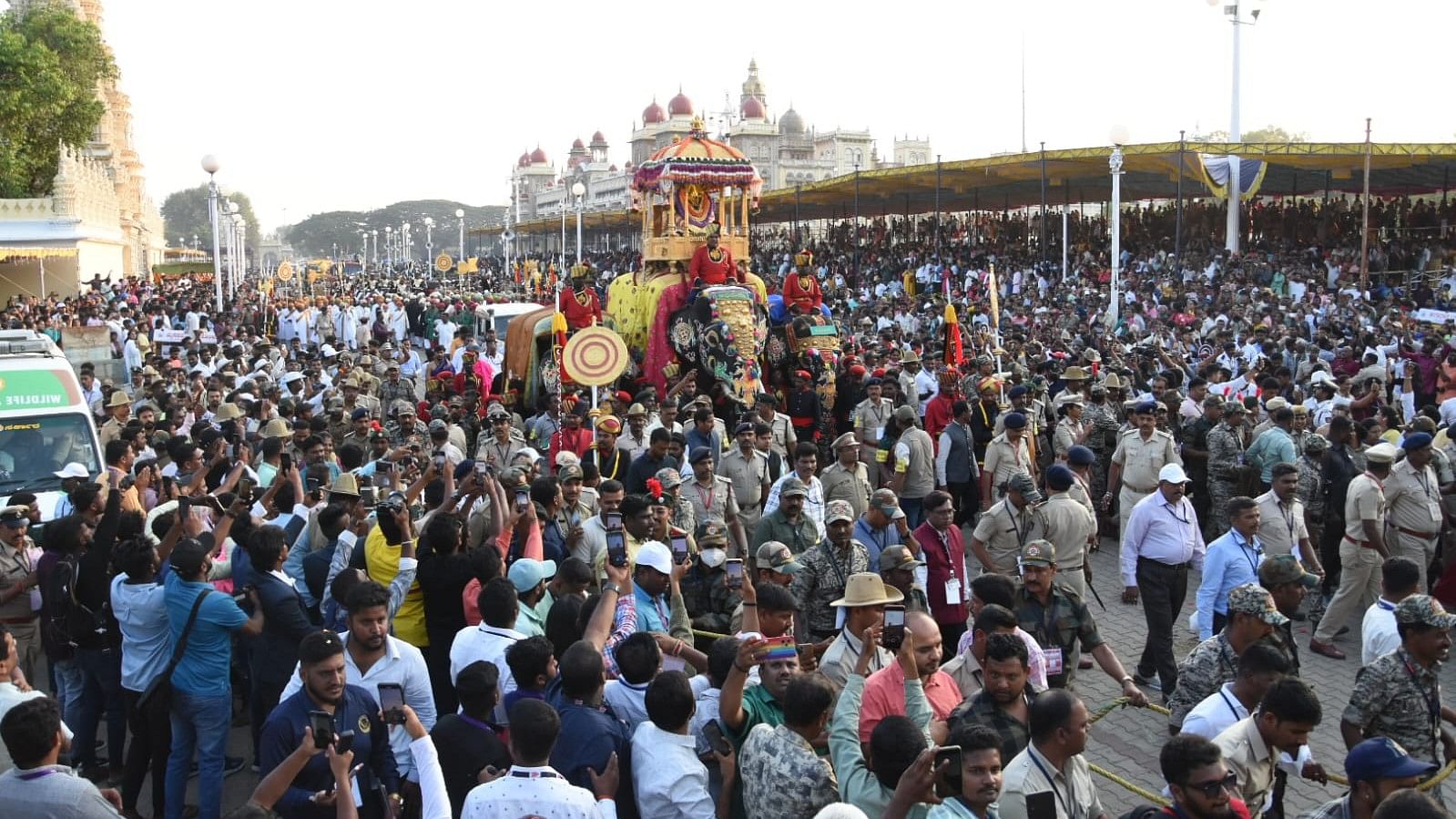 <div class="paragraphs"><p>Visuals from the Nada Habba Dasara parade in Mysuru, October 24, 2023.</p></div>