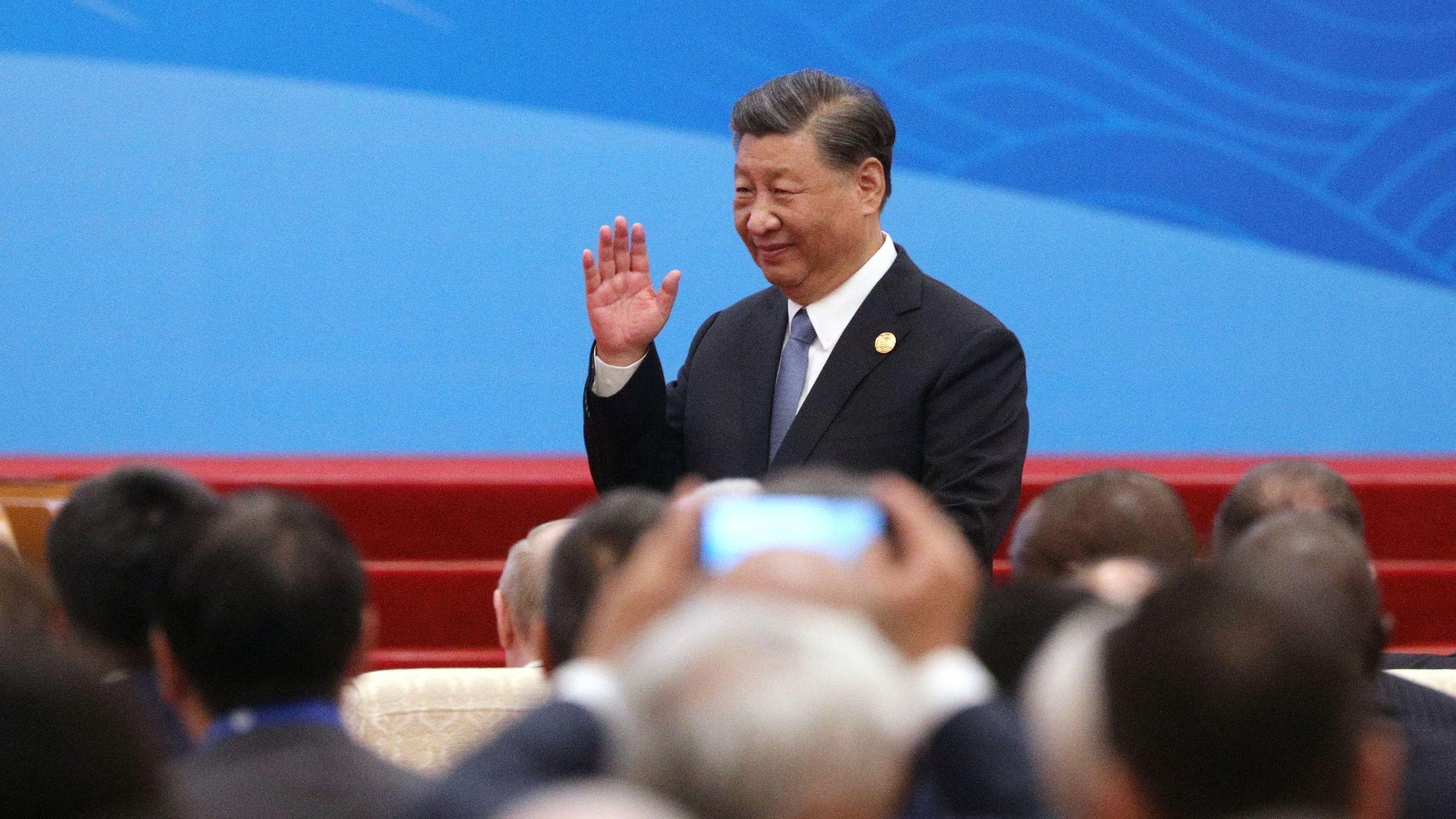 <div class="paragraphs"><p>Chinese&nbsp;President Xi Jinping attends the opening ceremony of the Belt and Road Forum at the Great Hall of the People in Beijing, China.</p></div>