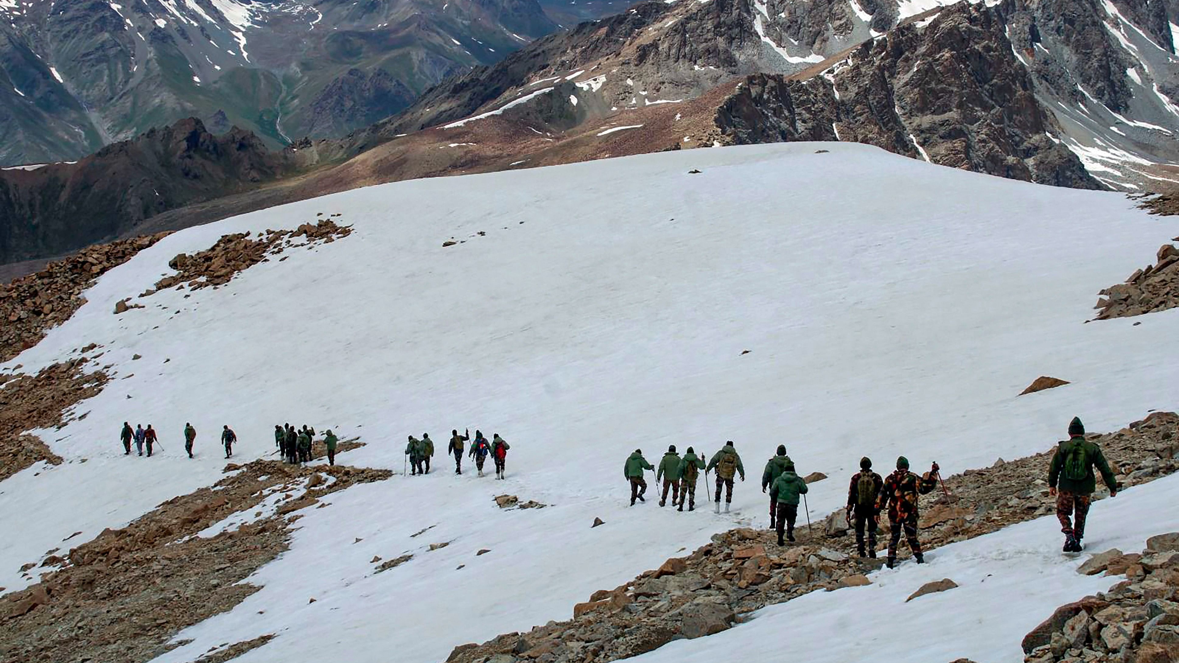 <div class="paragraphs"><p>A team of Indian Army Gunners during its expedition to mark the first anniversary of the rechristening of Pt 5140 as Gun Hill in Drass, Ladakh, July 31, 2023.</p></div>