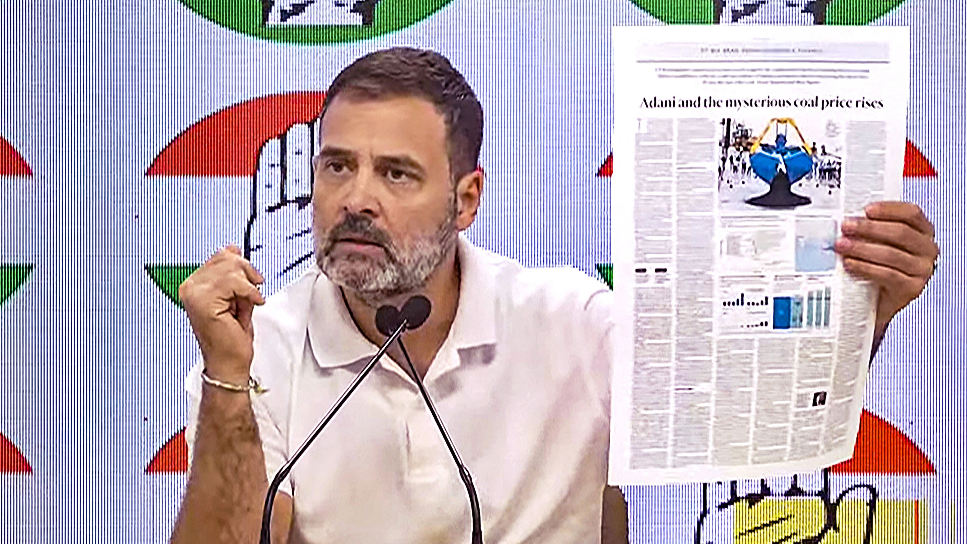 <div class="paragraphs"><p>Congress leader Rahul Gandhi addresses a press conference at the AICC Headquarters, in New Delhi, Wednesday.</p></div>