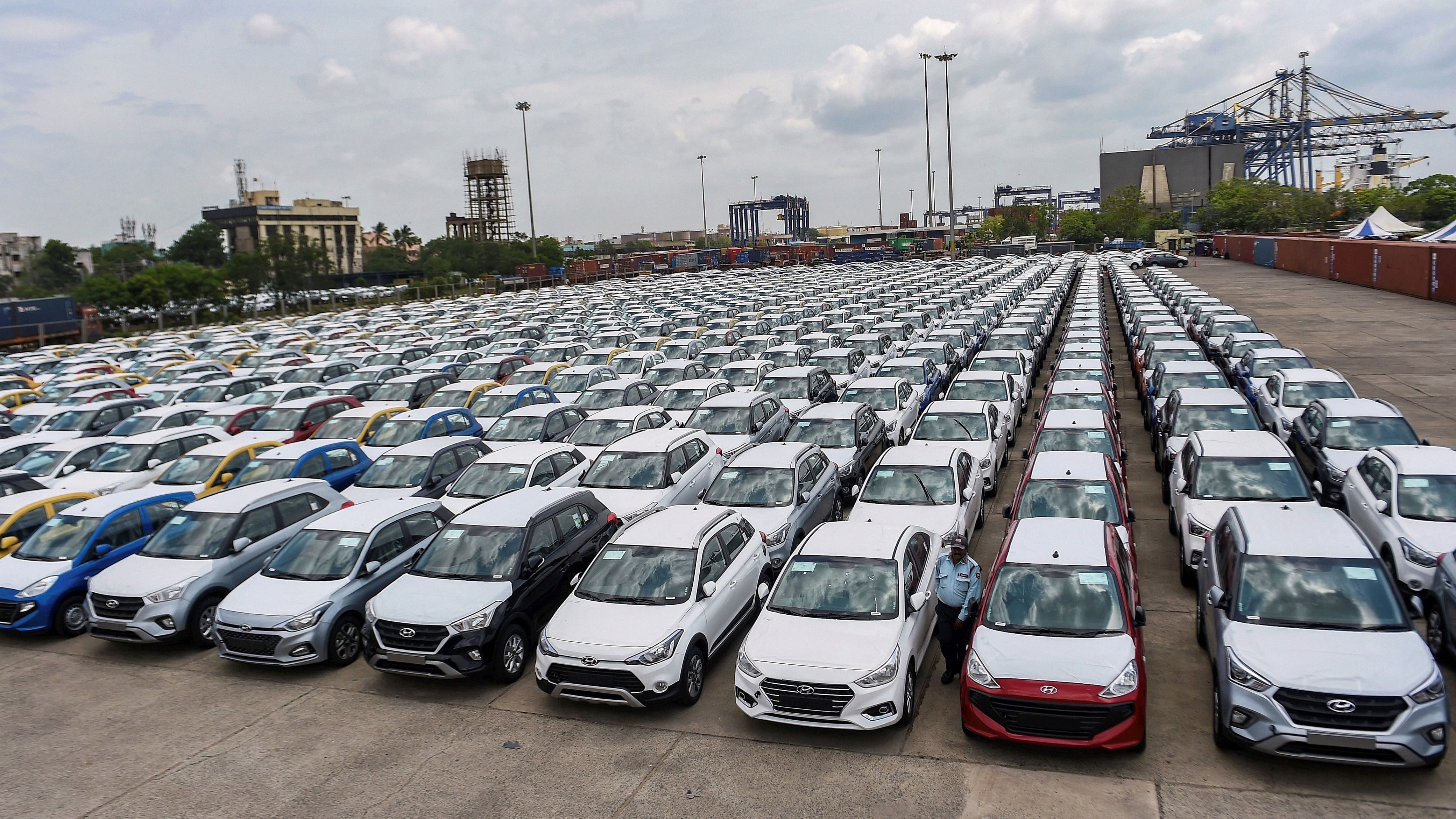 <div class="paragraphs"><p>Representative image of cars are seen parked in a dock at the Chennai Port Trust. </p></div>