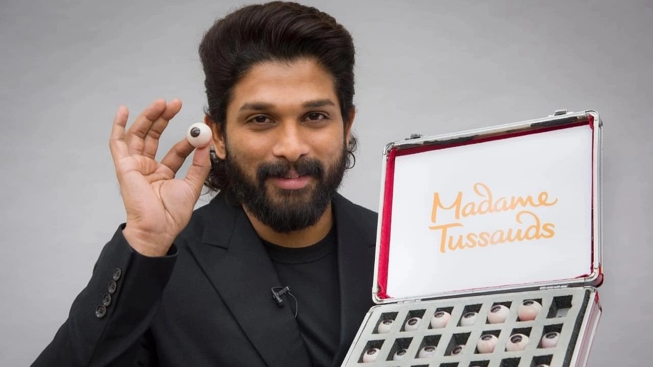 <div class="paragraphs"><p>Allu Arjun during his&nbsp;measurements for the wax statue.</p></div>