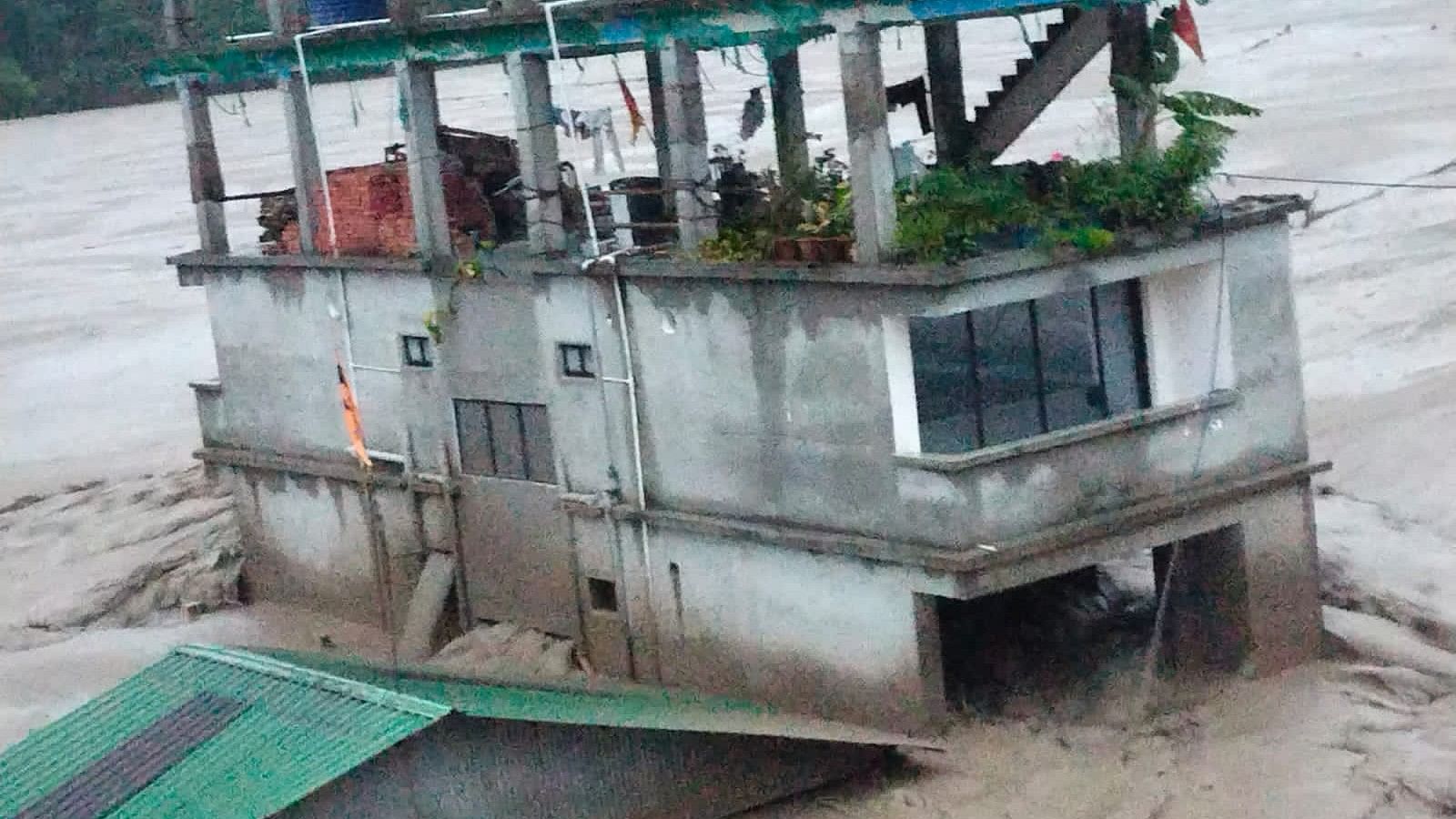 <div class="paragraphs"><p>Visuals of flash flood in Sikkim.</p></div>