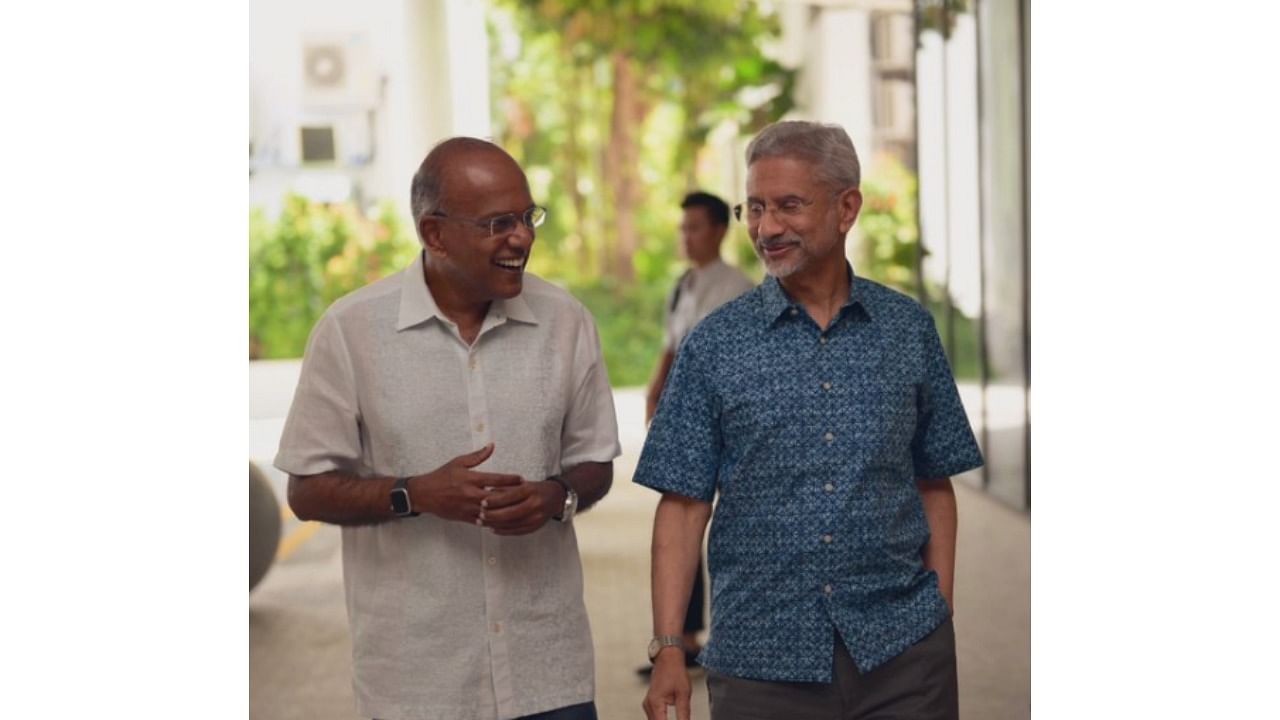 <div class="paragraphs"><p>'Happy to catch up with Minister of Home Affairs &amp; Law K Shanmugam today. Exchanged views on further strengthening of our bilateral relations. Also on regional and global developments,' Jaishankar posted on X.</p></div>