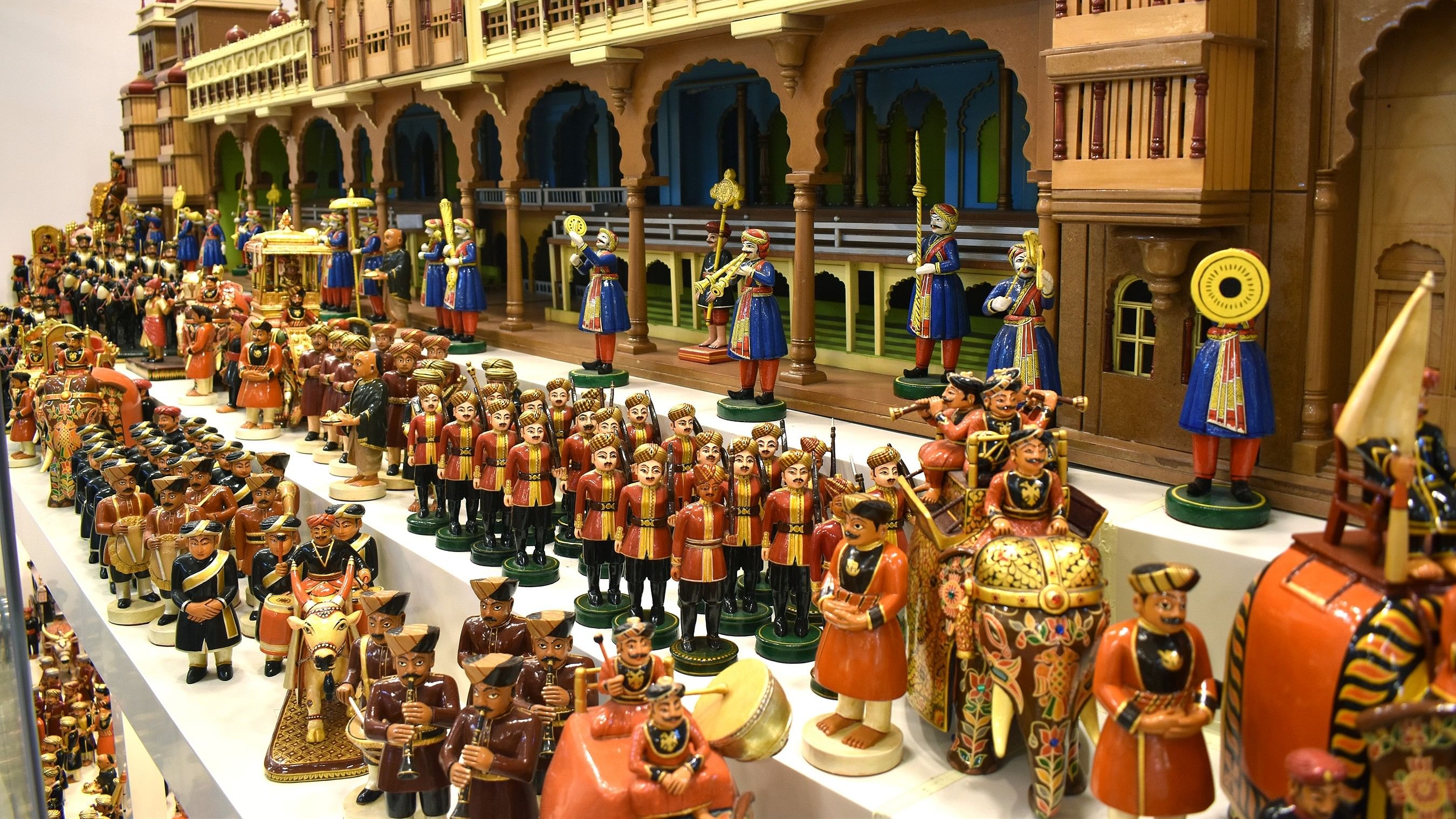 One of the displays at the museum depicts a Dasara procession.