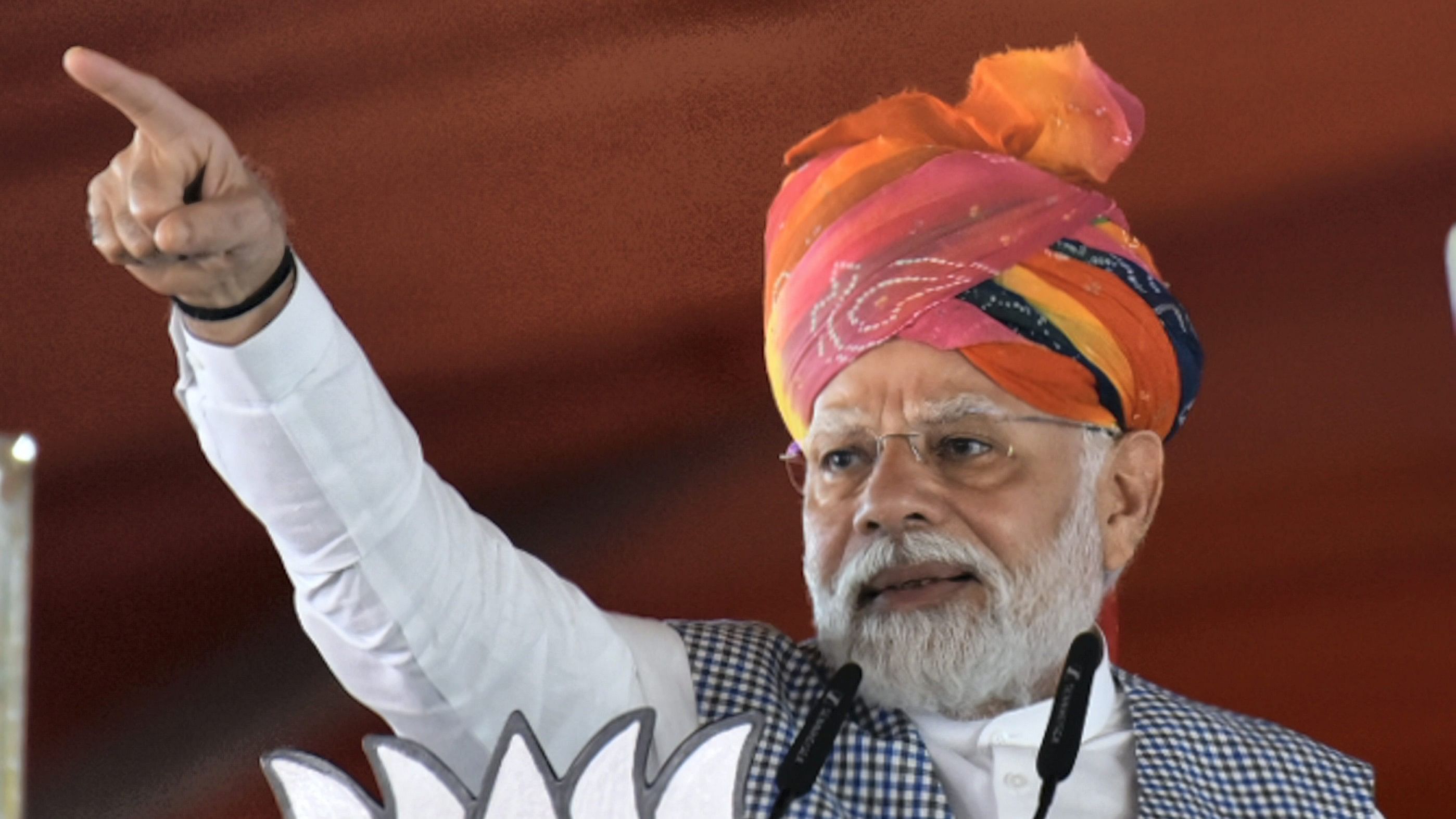 <div class="paragraphs"><p>Prime Minister Narendra Modi addressing a rally in Jodhpur, October 5, 2023.</p></div>