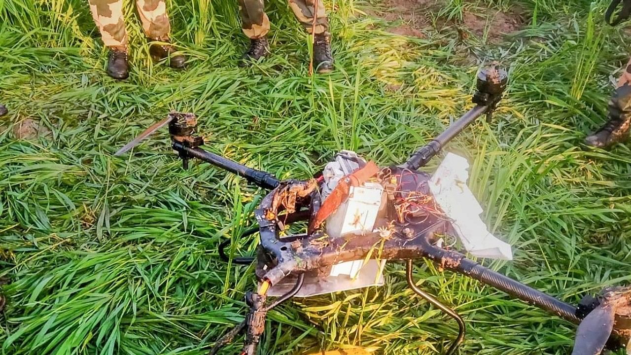 <div class="paragraphs"><p>File photo of a  drone shot down by BSF along the international border of Punjab.</p></div>