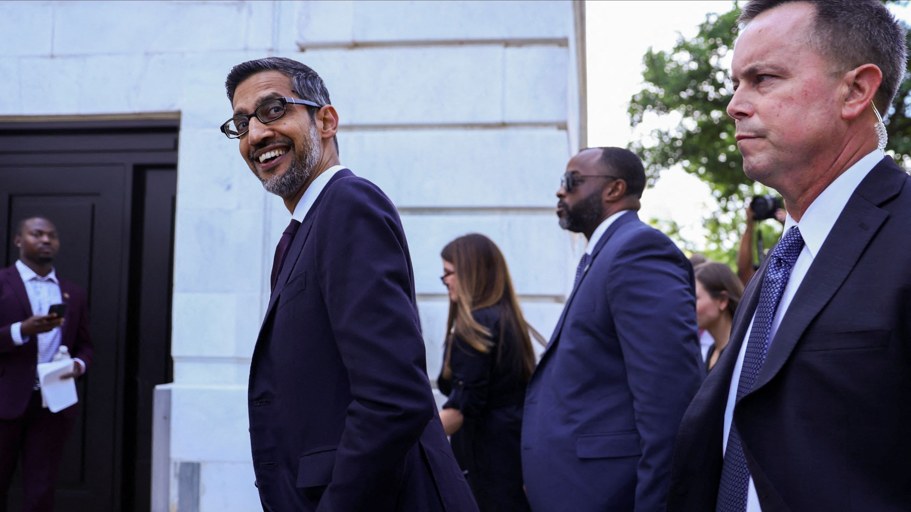 <div class="paragraphs"><p>Alphabet CEO Sundar Pichai arrives for a bipartisan Artificial Intelligence  at the U.S. Capitol in Washington, U.S., September 13, 2023. </p></div>