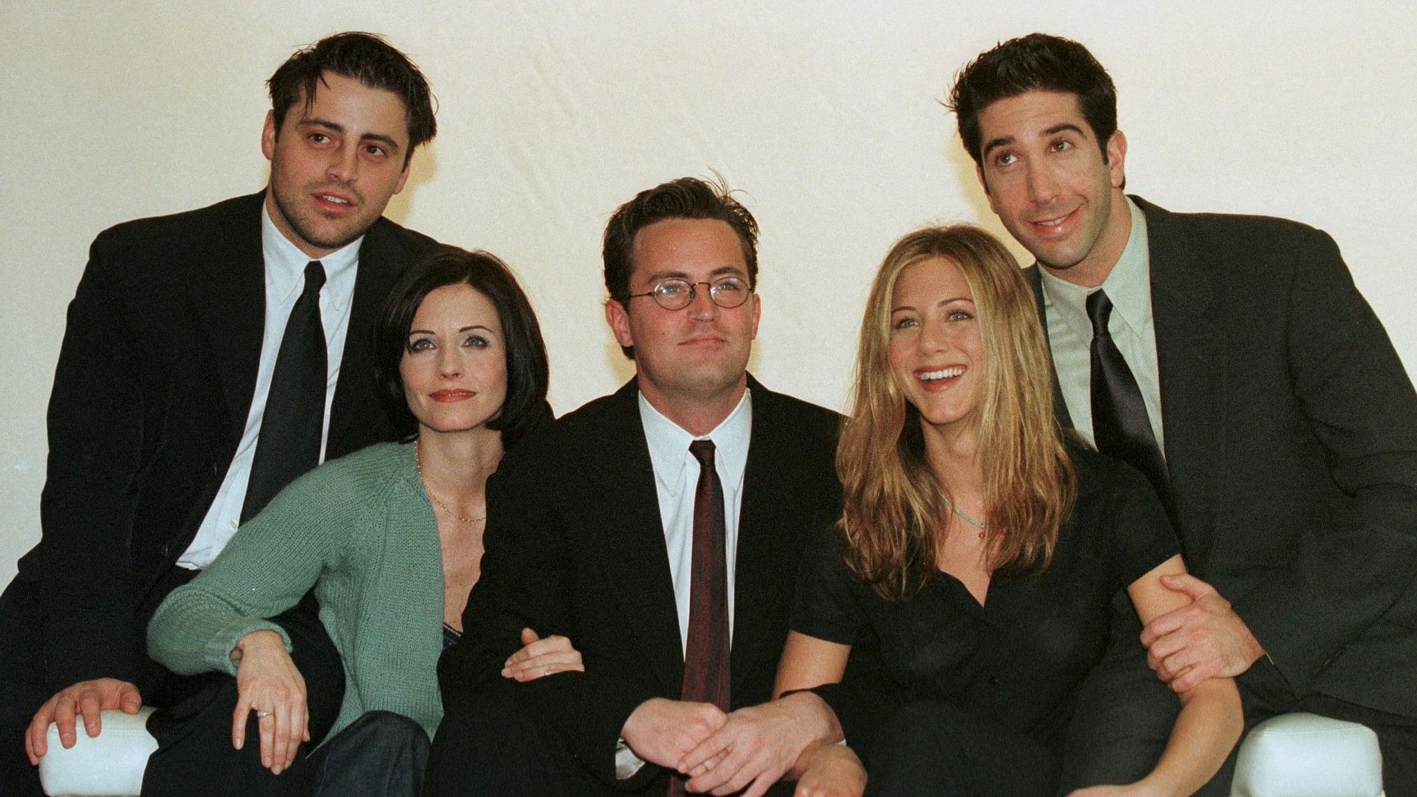 <div class="paragraphs"><p> The cast of the American TV sitcom "Friends"  Courteney Cox, Matt Le Blanc, Matthew Perry, David Schwimmer and Jennifer Aniston.</p></div>