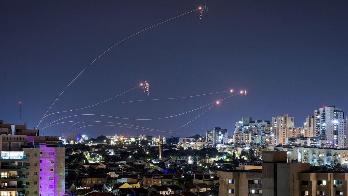 <div class="paragraphs"><p>Israel's Iron Dome anti-missile system intercepts rockets launched from the Gaza Strip, as seen from Ashkelon in southern Israel October 9.</p></div>