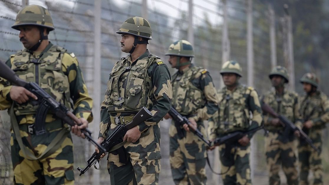 <div class="paragraphs"><p>Border Security Force (BSF) patrol near the international border at Hiranagar sector in Jammu. </p></div>