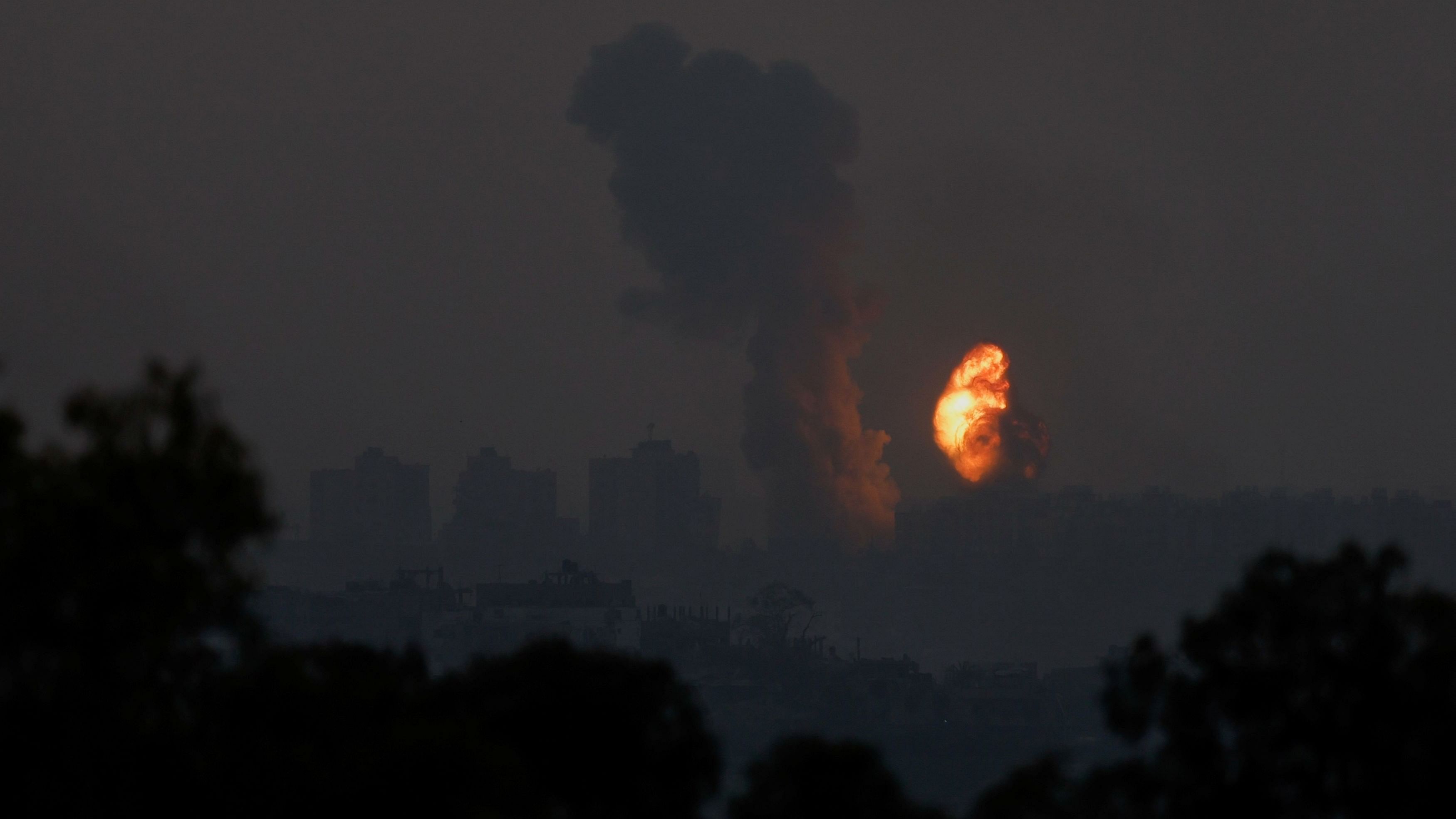 <div class="paragraphs"><p>Smoke rises over Gaza, as seen from Israel's border with Gaza, in southern Israel.</p></div>