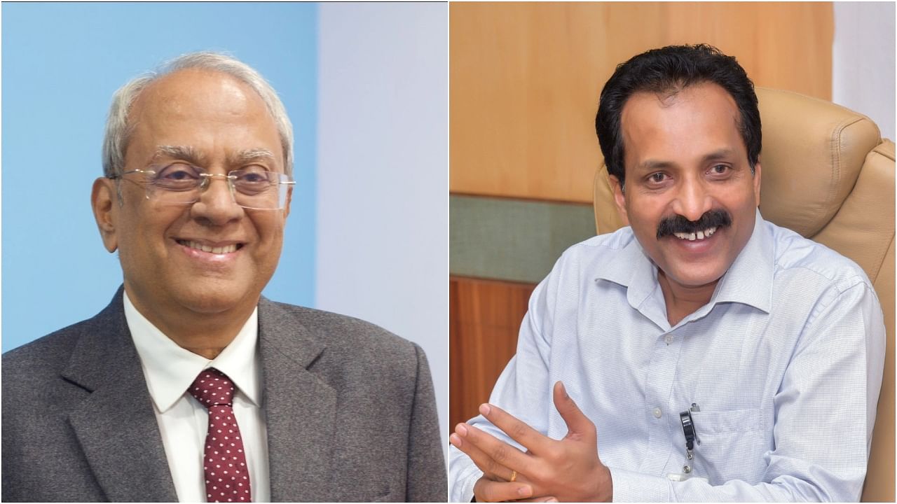 <div class="paragraphs"><p>Surya Software Systems Private Limited founder DN Prahlad(L) and ISRO chairman S Somanath.</p></div>