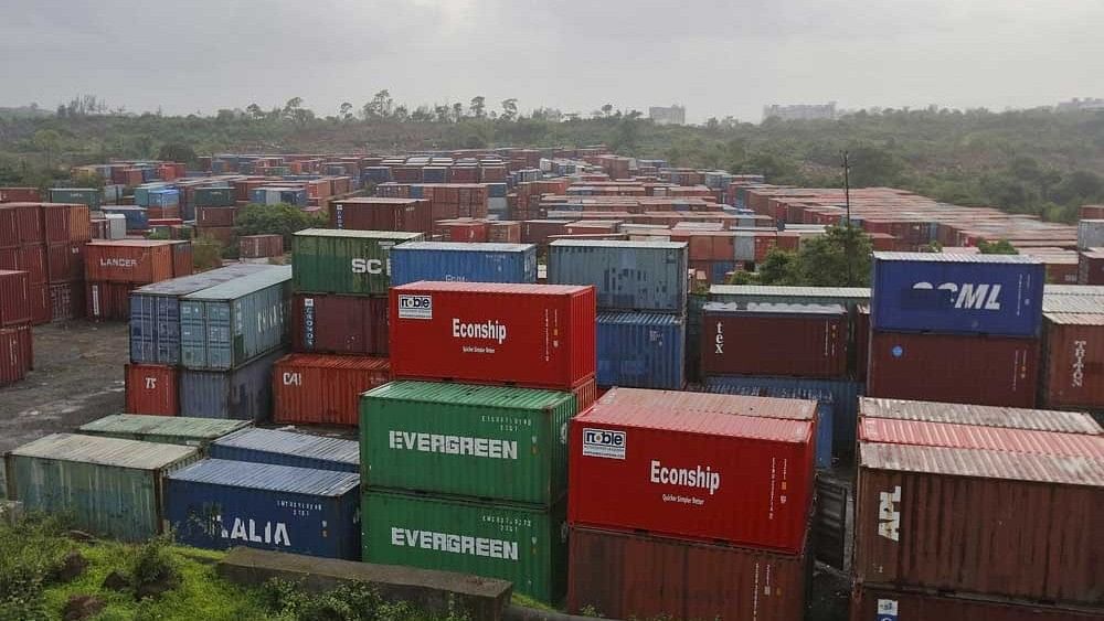 <div class="paragraphs"><p>Representative image of cargo containers stacked outside the container terminal of Jawaharlal Nehru Port Trust (JNPT) in Mumbai. </p></div>
