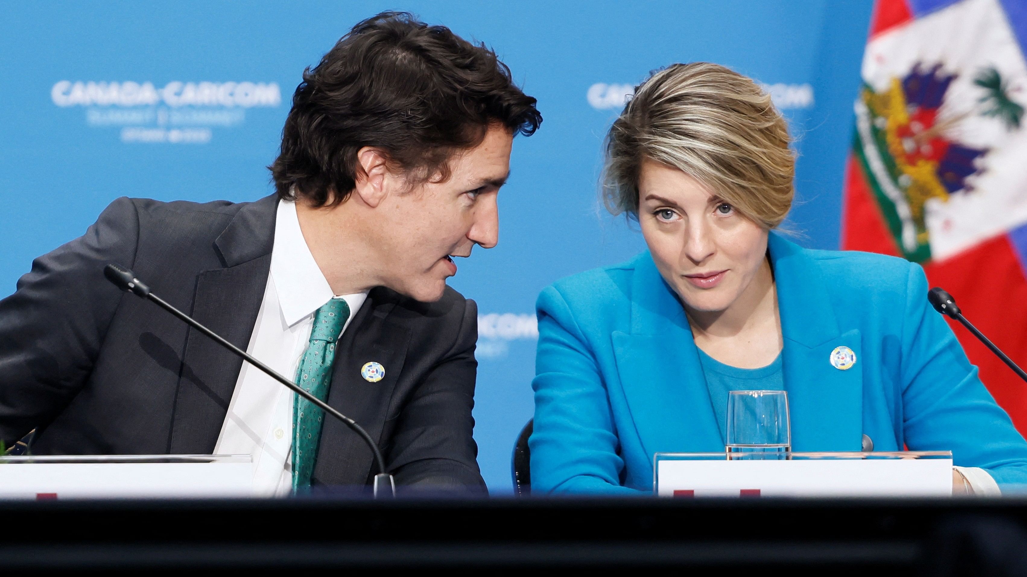 <div class="paragraphs"><p>Canada's Prime Minister Justin Trudeau and Foreign Minister Melanie Joly.</p></div>