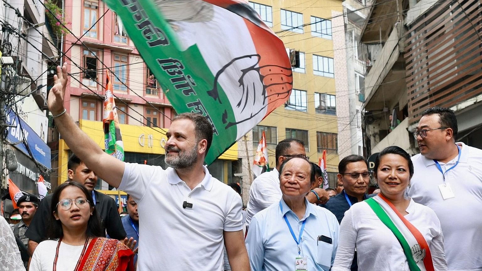 <div class="paragraphs"><p>Rahul Gandhi conducted a padyatra in Mizoram on Monday.&nbsp;</p></div>