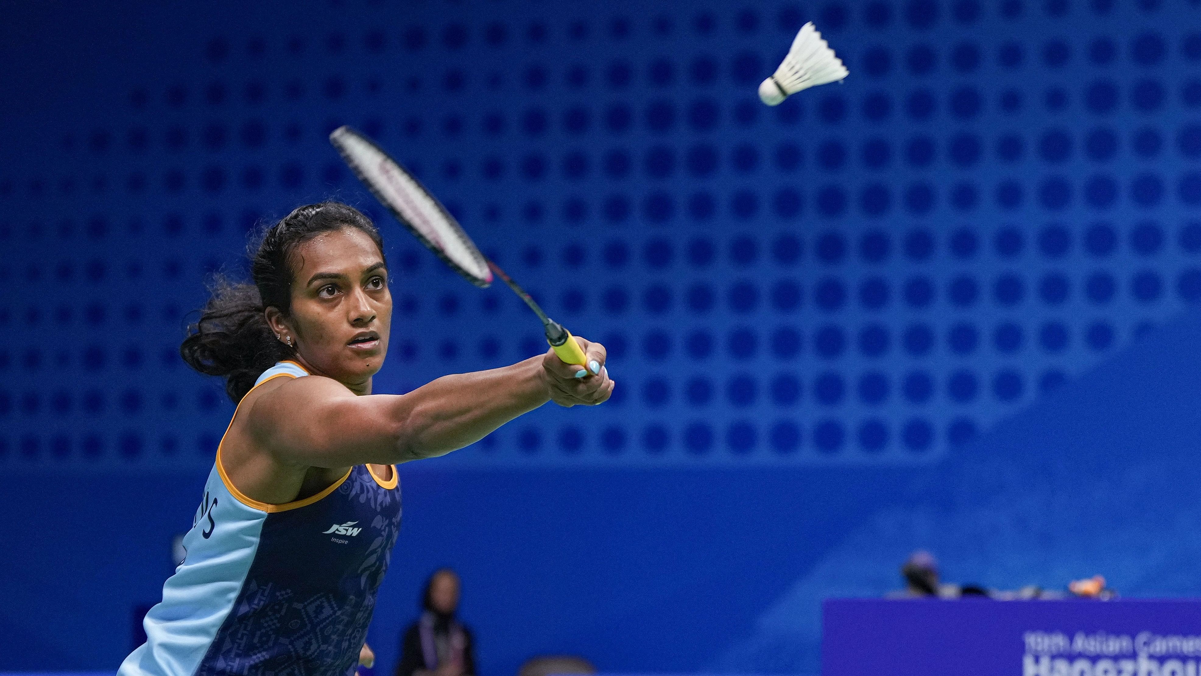 <div class="paragraphs"><p>PV Sindhu plays against  Wen-Chi Hsu of Chinese Taipei during their women's singles badminton match at the 19th Asian Games, in Hangzhou.</p></div>