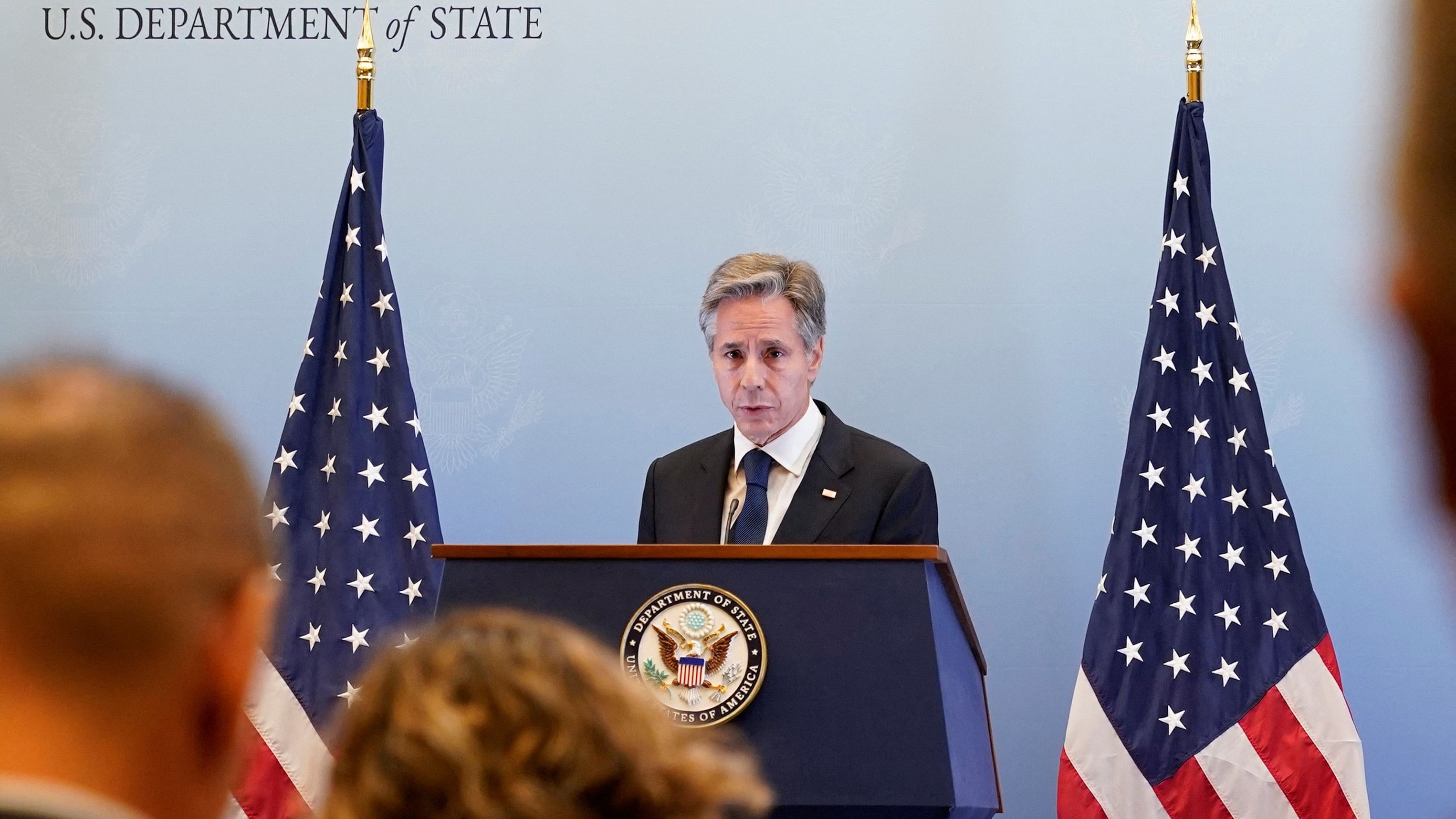 <div class="paragraphs"><p>US Secretary of State Antony Blinken speaks during a press conference, in Tel Aviv, Israel October 12, 2023.</p></div>