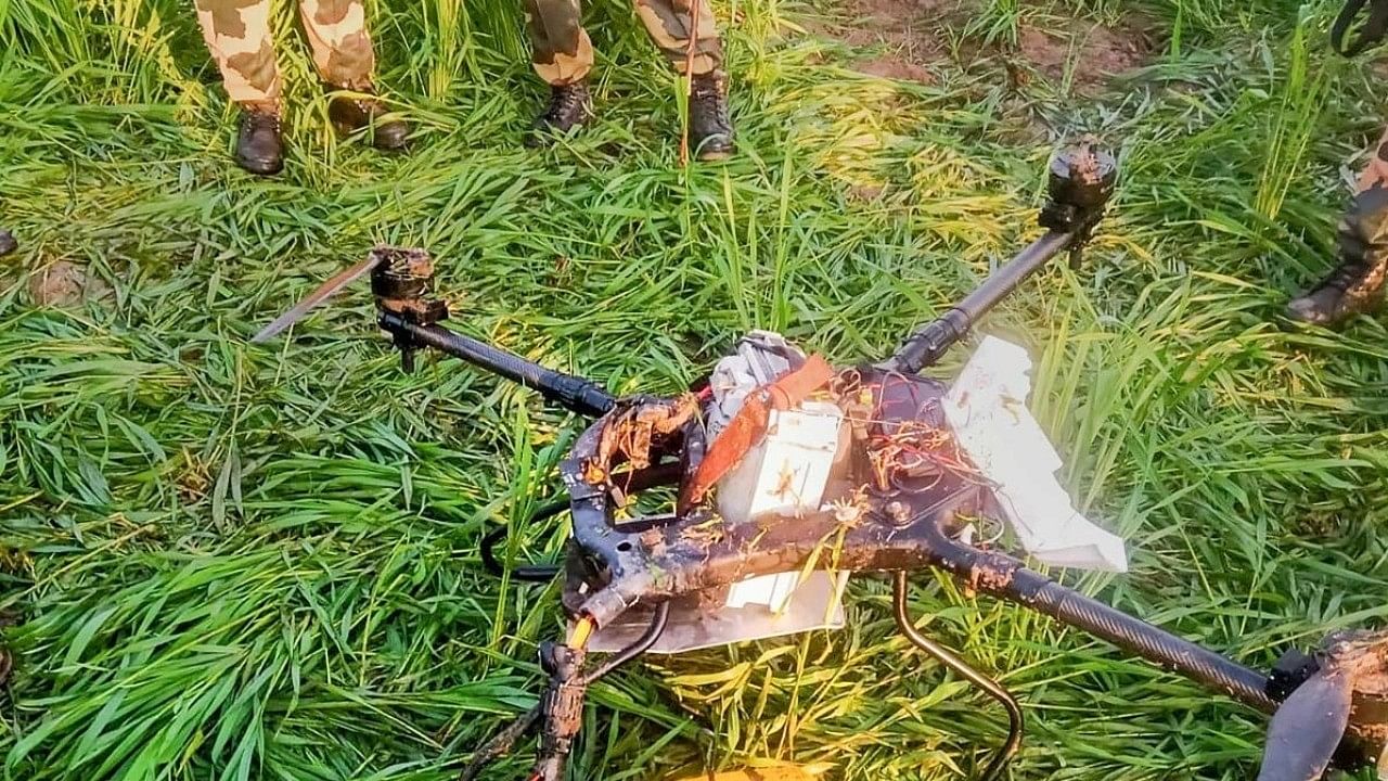 <div class="paragraphs"><p>Drone shot down by BSF along the international border of Punjab.</p></div>