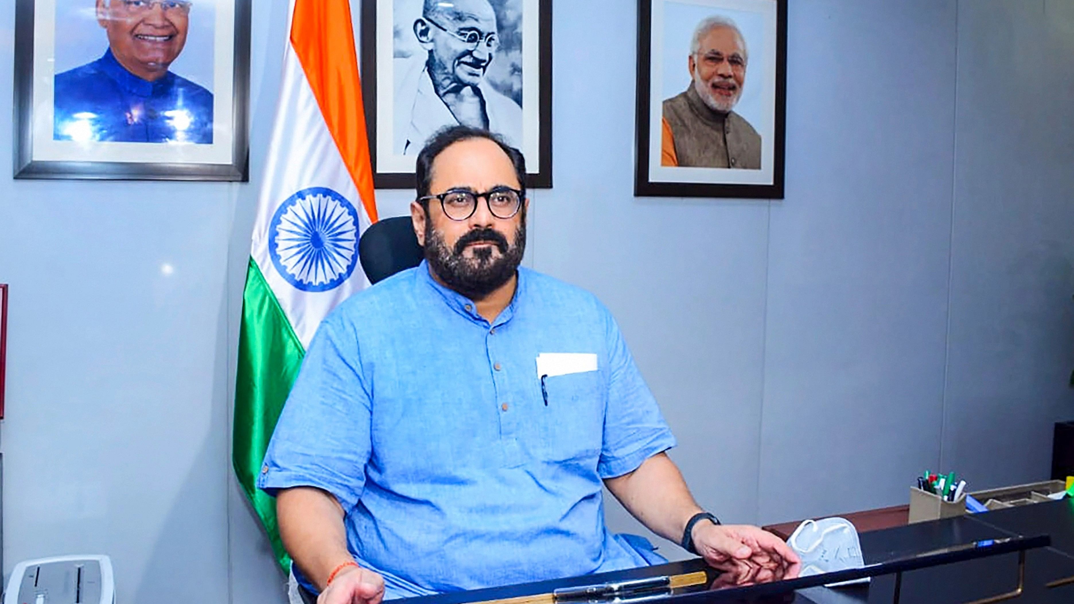 <div class="paragraphs"><p>Minister of State for Electronics and IT, Rajeev Chandrasekhar.</p></div>