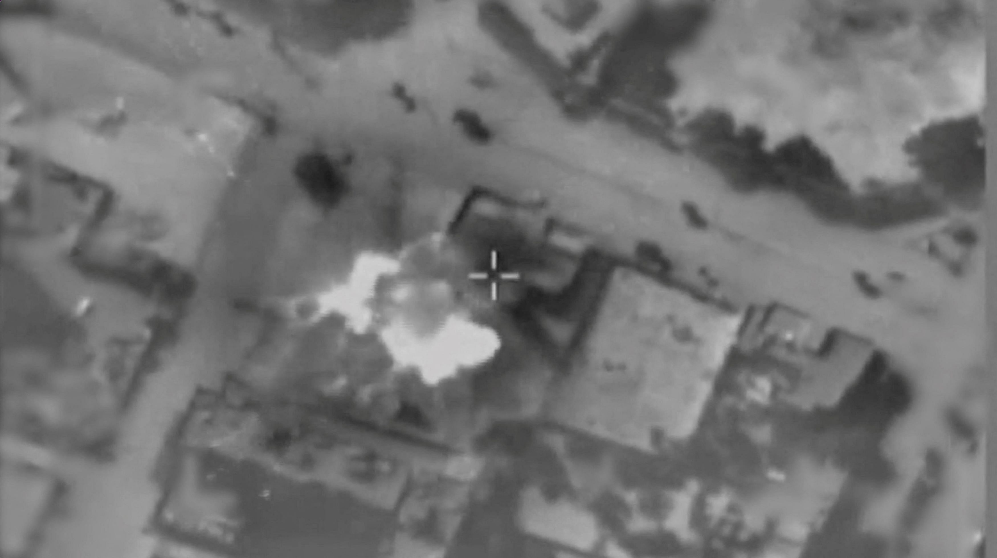 <div class="paragraphs"><p>An explosion is seen as wide-scale strikes are carried out based on ISA intelligence, which Israel Defence Forces say struck Hamas emergency operational apparatus, including war rooms, infrastructure and military headquarters, in Gaza, in this screen grab obtained from a handout video.</p></div>