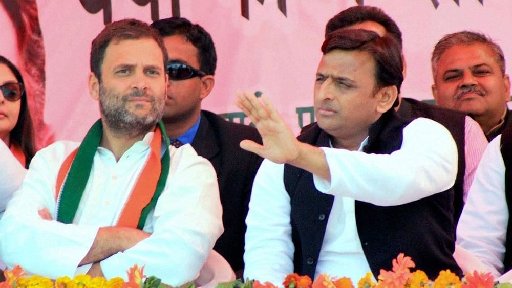 <div class="paragraphs"><p>Congress leader Rahul Gandhi and Samajwadi Party chief Akhilesh Yadav. </p></div>