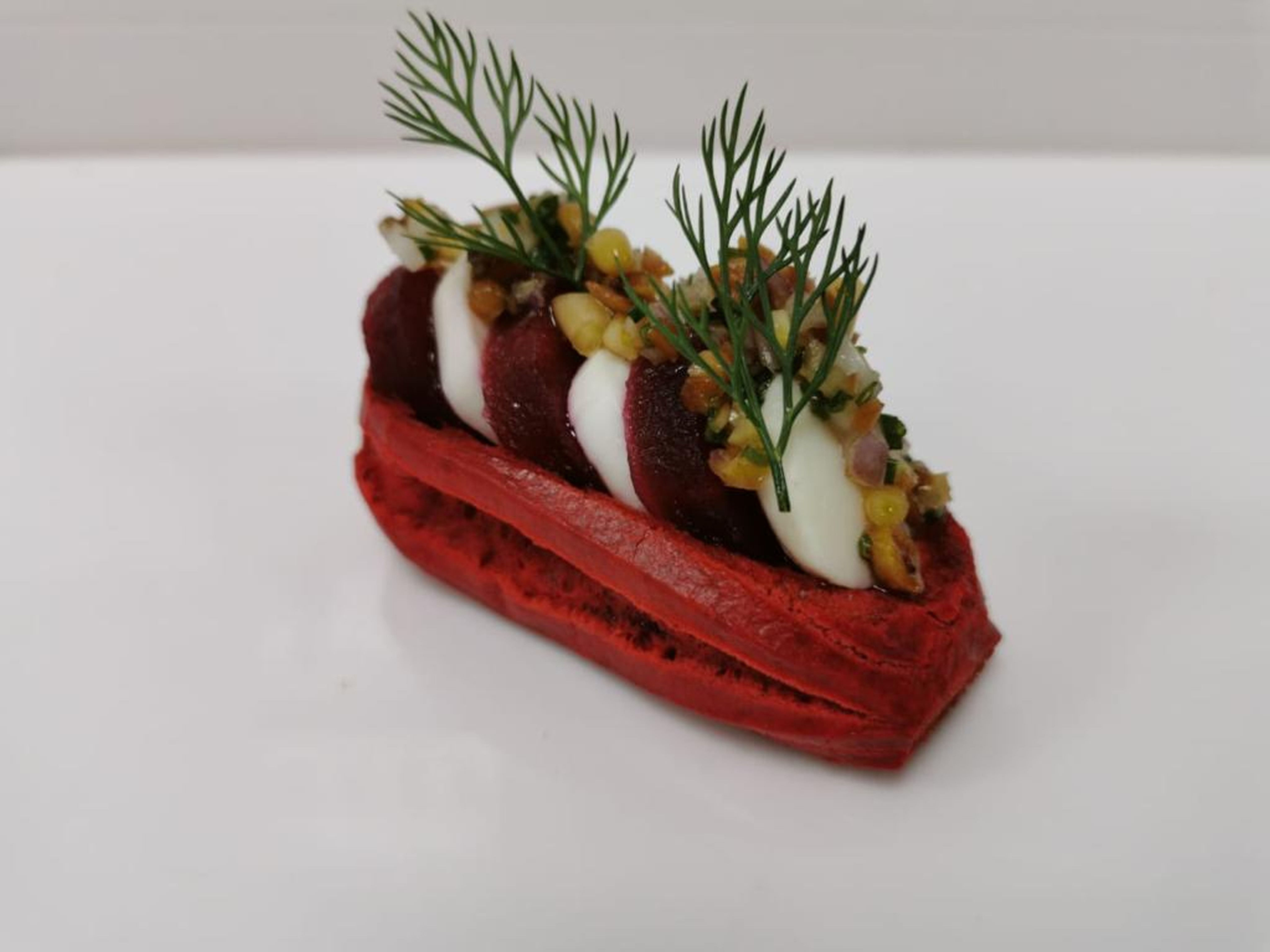 <div class="paragraphs"><p>Beetroot&nbsp;and dill eclairs at Gatsby. </p></div>