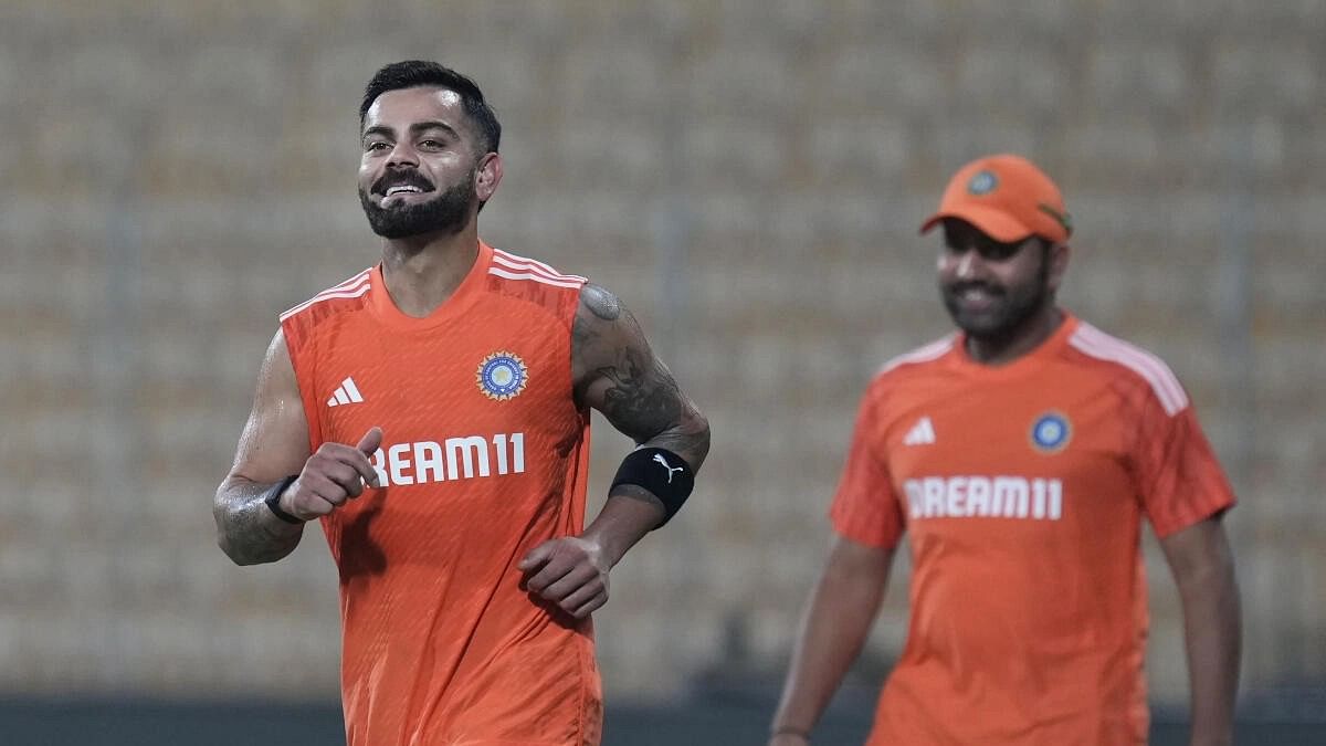 <div class="paragraphs"><p>Virat Kohli during a practice session ahead of the ICC Men's Cricket World Cup 2023 match against Australia, at the MA Chidambaram Stadium, in Chennai.</p></div>