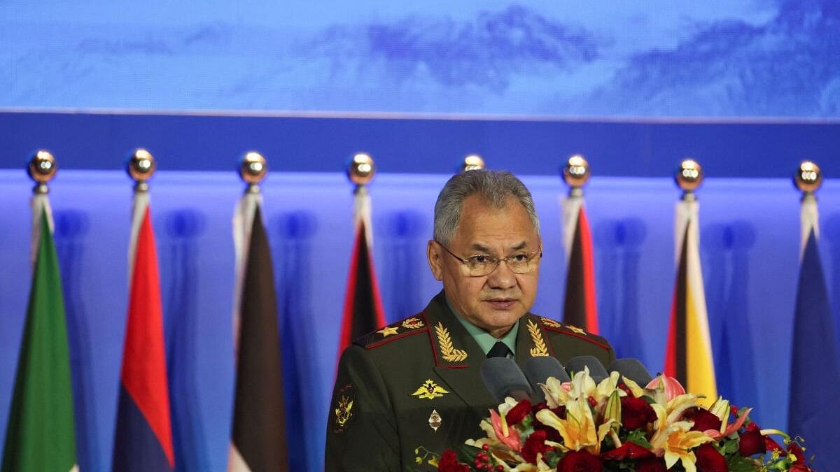 <div class="paragraphs"><p>Russian Defence Minister Sergei Shoigu speaks at the Beijing Xiangshan Forum in Beijing, China.</p></div>