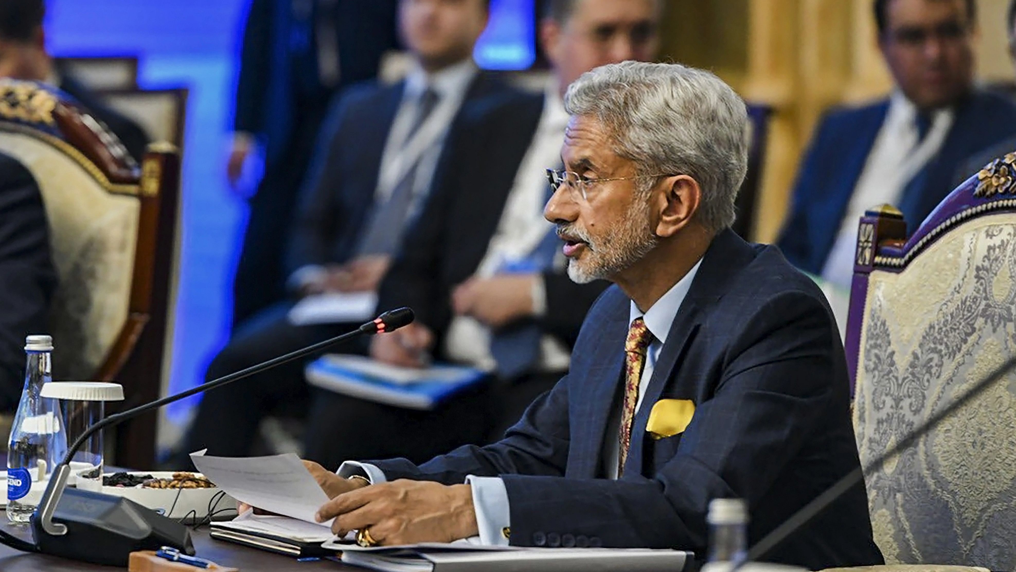 <div class="paragraphs"><p> EAM S Jaishankar addresses the 22nd session of the Council of Heads of Government of SCO, in Bishkek, Kyrgyzstan.</p></div>