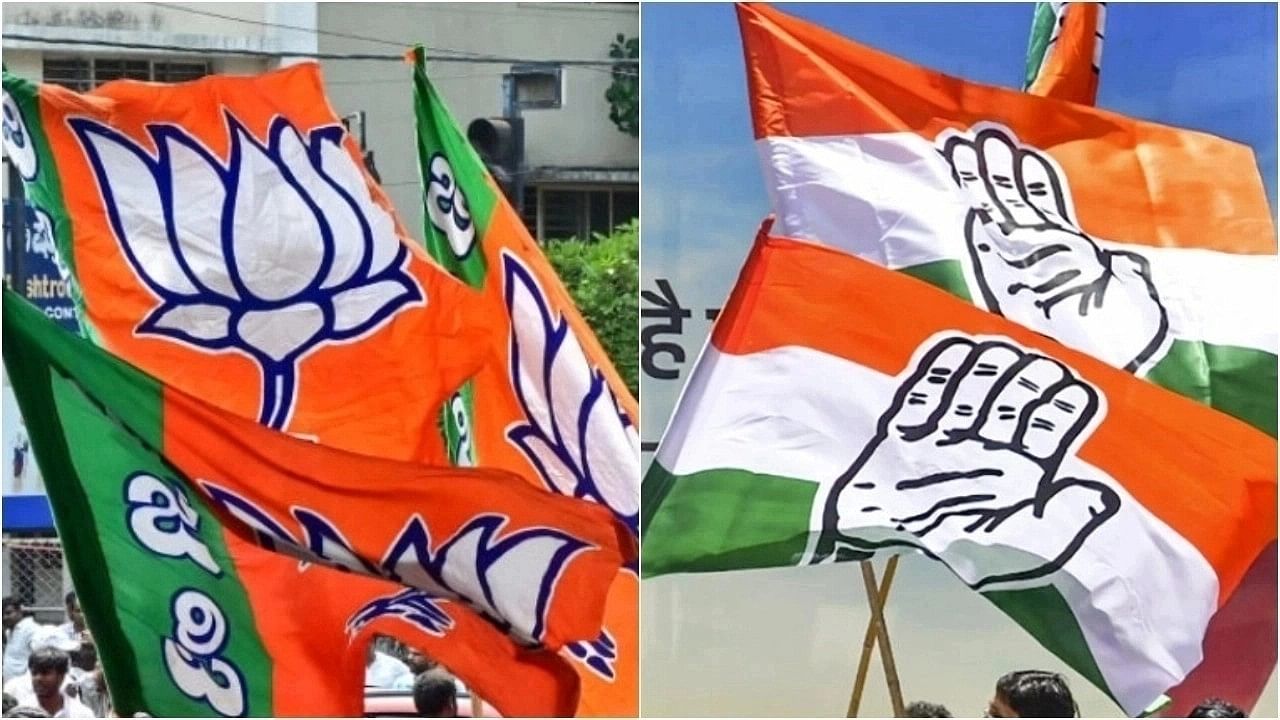 <div class="paragraphs"><p>Representative image for BJP and Congress flags.</p></div>