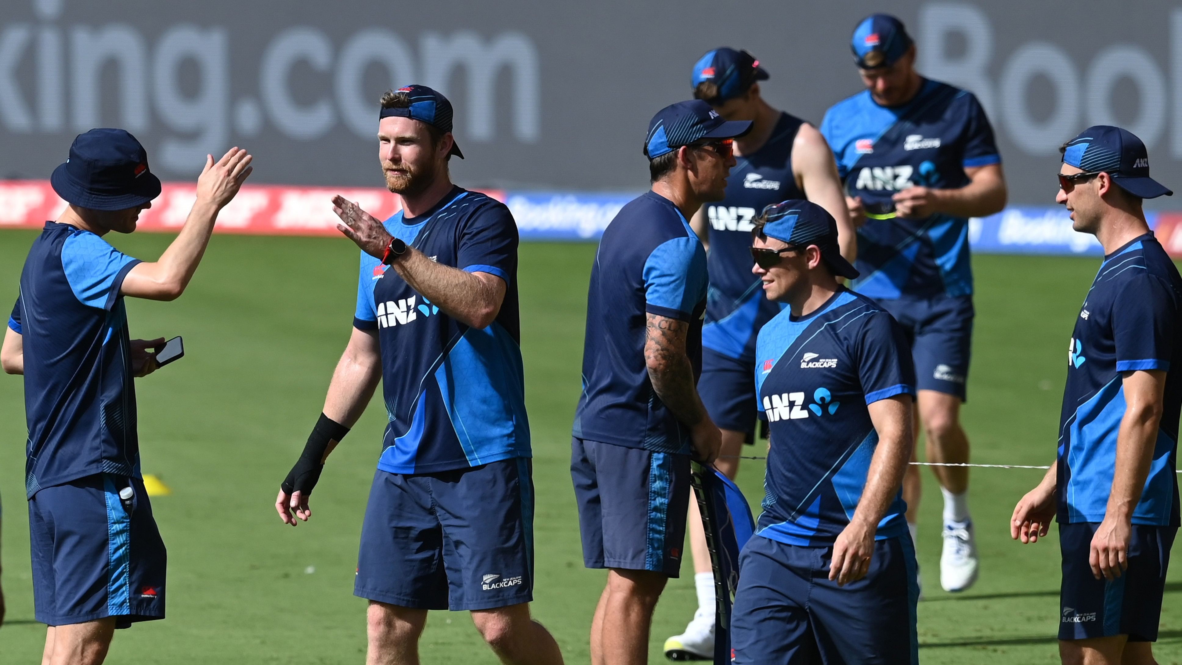 <div class="paragraphs"><p>New Zealand's players in action during a practice session ahead of the ICC Men's Cricket World Cup 2023 match against Pakistan, at M Chinnaswamy Stadium in Bengaluru.</p></div>