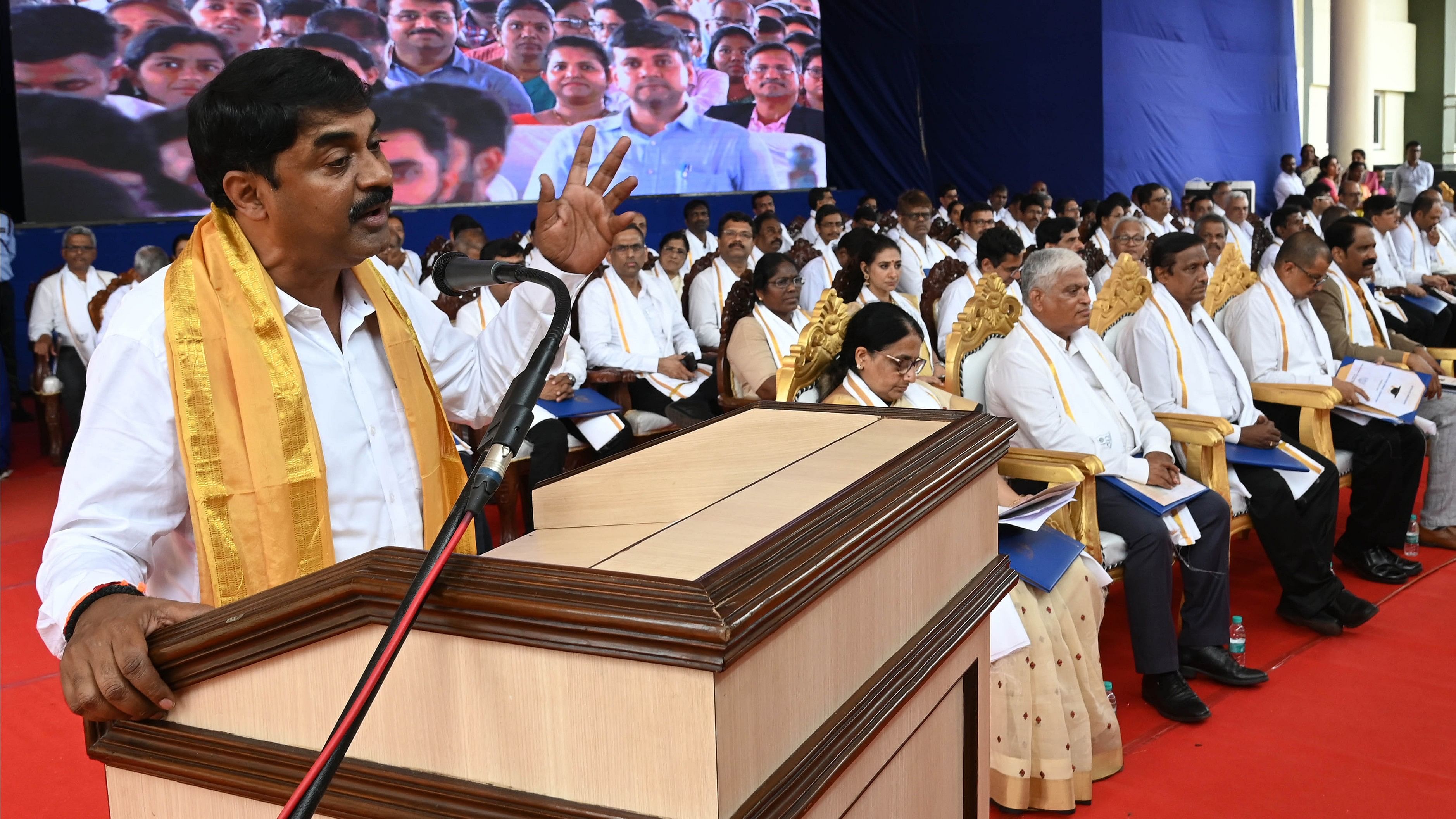 <div class="paragraphs"><p>Dr G Satheesh Reddy, the former Chairman of India's Defence Research and Development Organisation (DRDO) and Scientific Advisor to the Defence Minister delivering the 21st convocation address at NITK, Surathkal.</p></div><div class="paragraphs"><p><br></p></div>