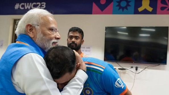 <div class="paragraphs"><p>Prime Minister Narendra Modi interacts with Indian Cricket team after the World Cup final in Ahmedabad.&nbsp;</p></div>