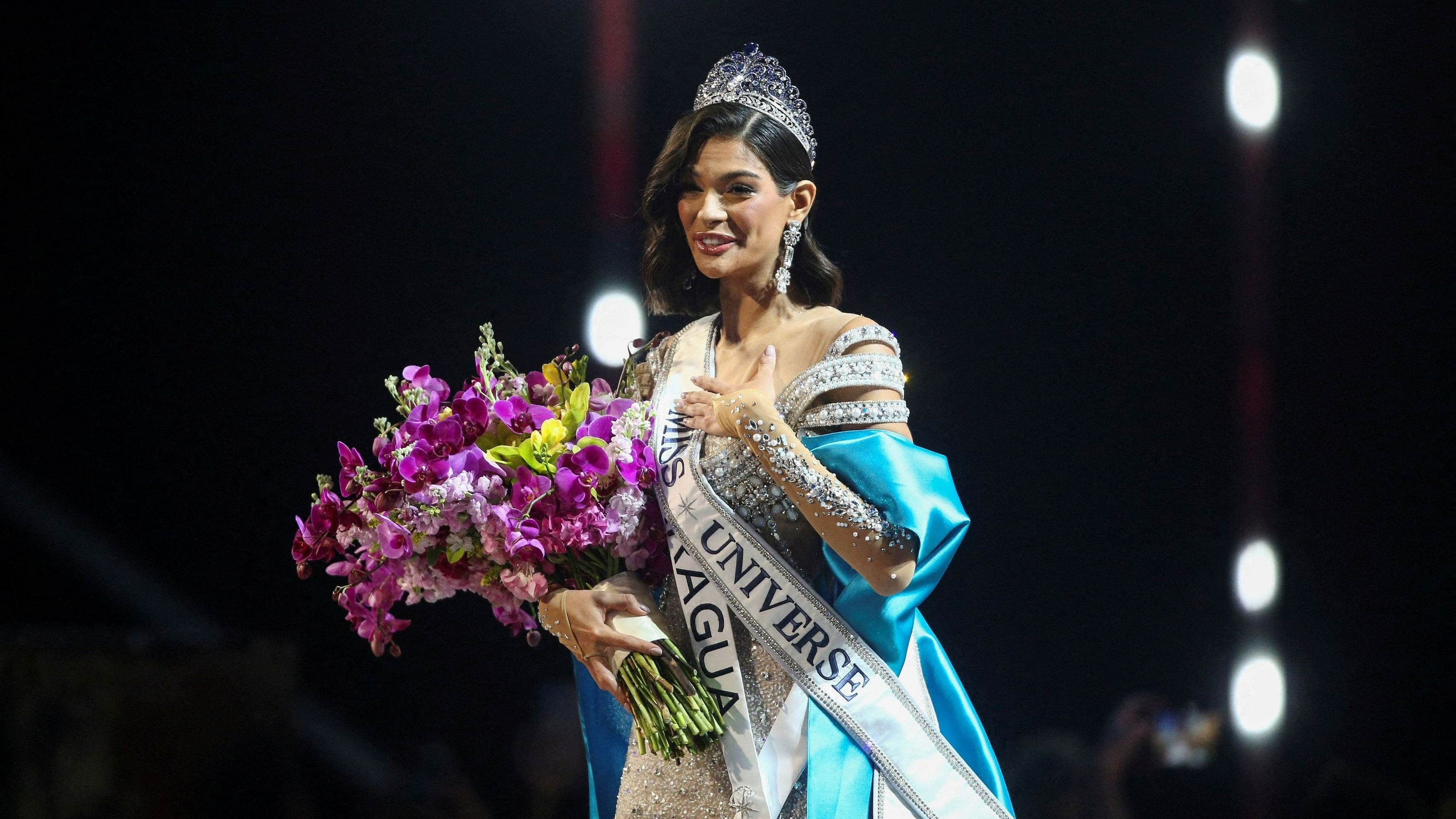 <div class="paragraphs"><p>Miss Nicaragua Sheynnis Palacios reacts after being crowned Miss Universe during the 72nd Miss Universe pageant in San Salvador, El Salvador November 18, 2023. </p></div>