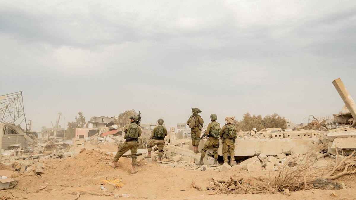 <div class="paragraphs"><p>Israeli soldiers operate in the Gaza Strip, amid the ongoing ground operation of the Israeli army against the Palestinian Islamist group Hamas.&nbsp;</p></div>