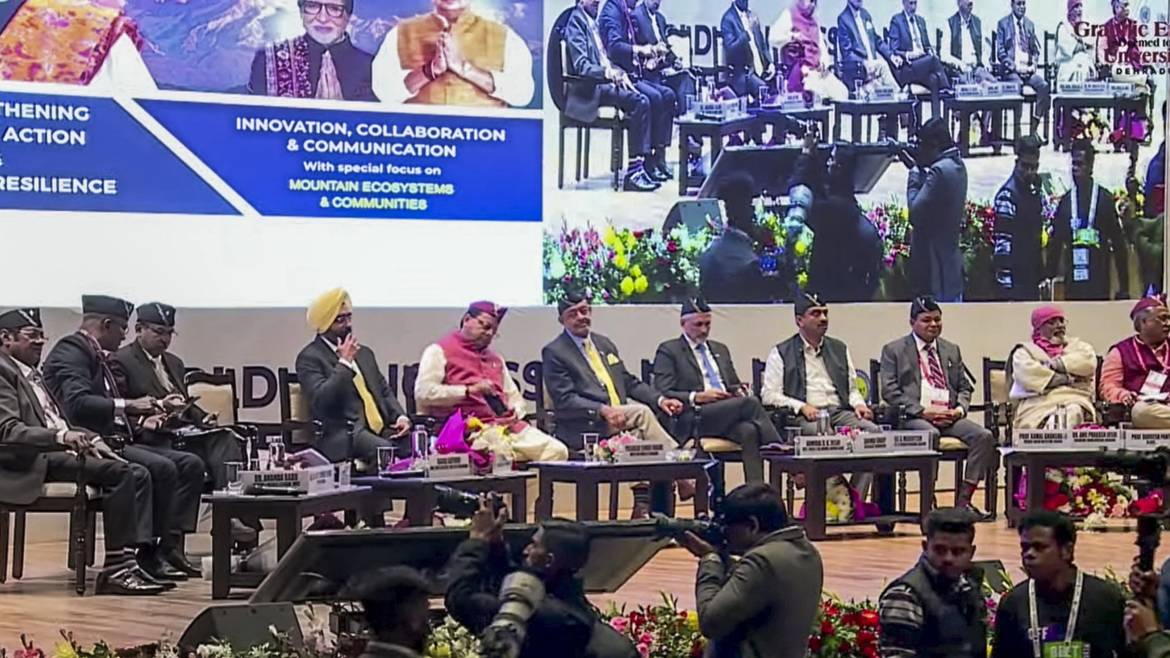 <div class="paragraphs"><p>Dehradun: Uttarakhand Chief Minister Pushkar Singh Dhami attends the inaugural session of the World Conference on Disaster Management (WCDM), in Dehradun.&nbsp;</p></div>