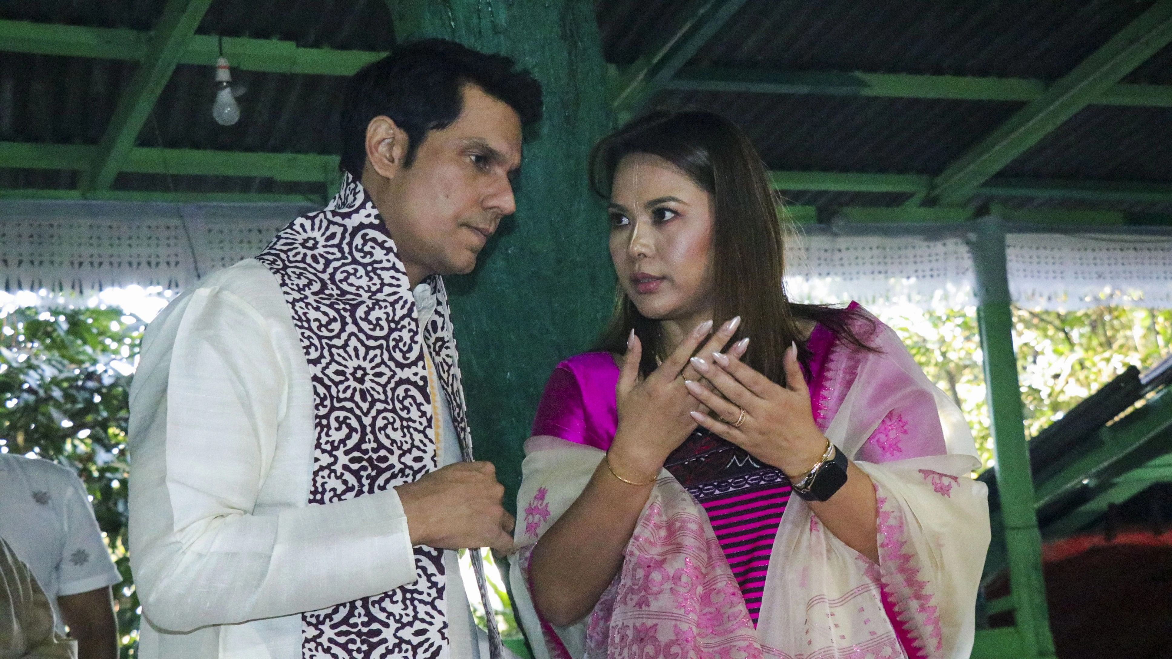 <div class="paragraphs"><p>Imphal: Actor Randeep Hooda and actor from Manipur Lin Laishram at a local deity 'Ipudhou Marjing' shrine ahead of their wedding ceremony to be held on Non. 29, in Imphal East.</p></div>