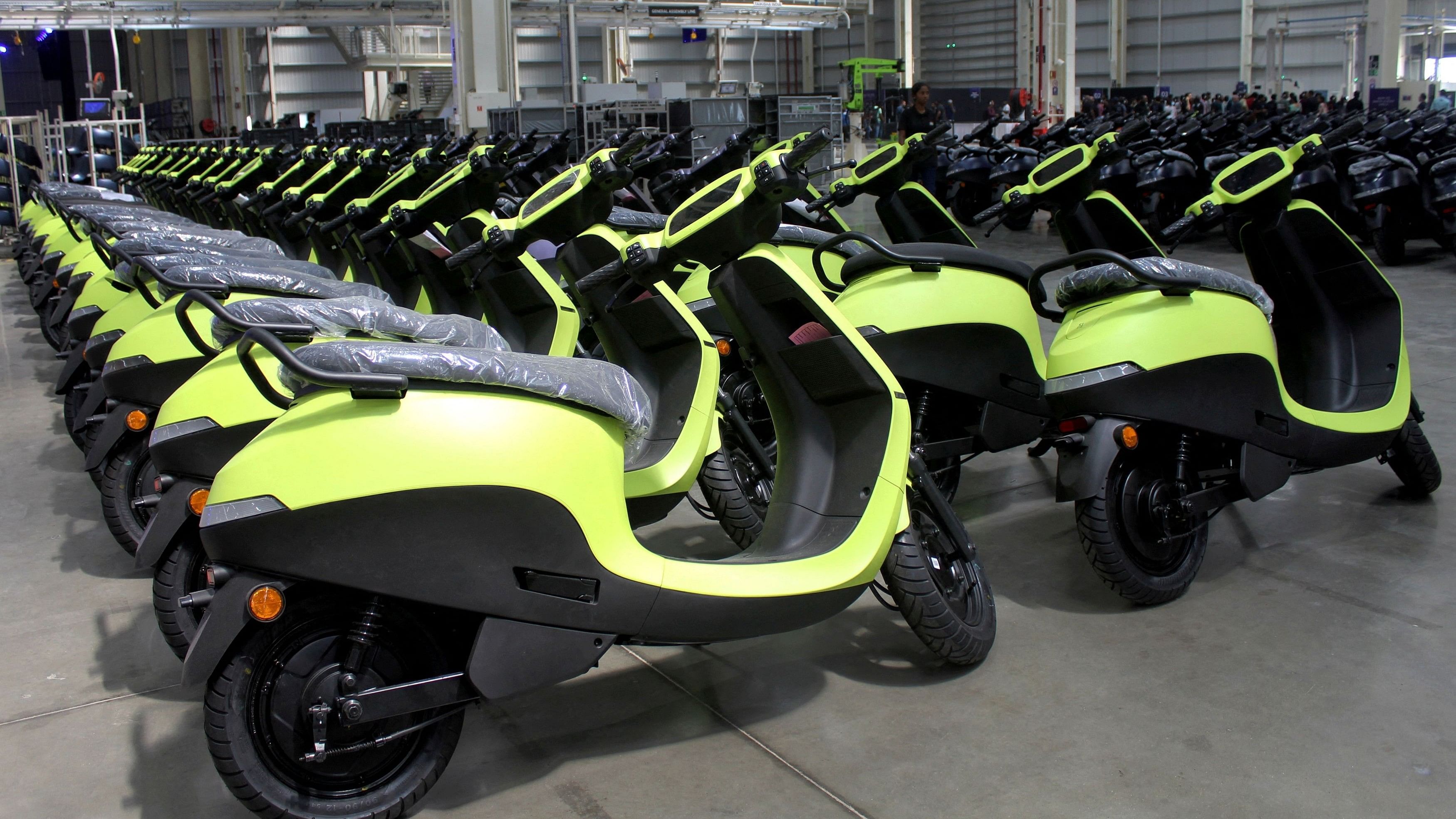 <div class="paragraphs"><p>Ola Electric's S1 Air e-scooters are pictured inside its manufacturing facility in Pochampalli in the southern state of Tamil Nadu.</p></div>