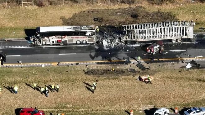 <div class="paragraphs"><p>View of the highway crash in Ohio.&nbsp;</p></div>