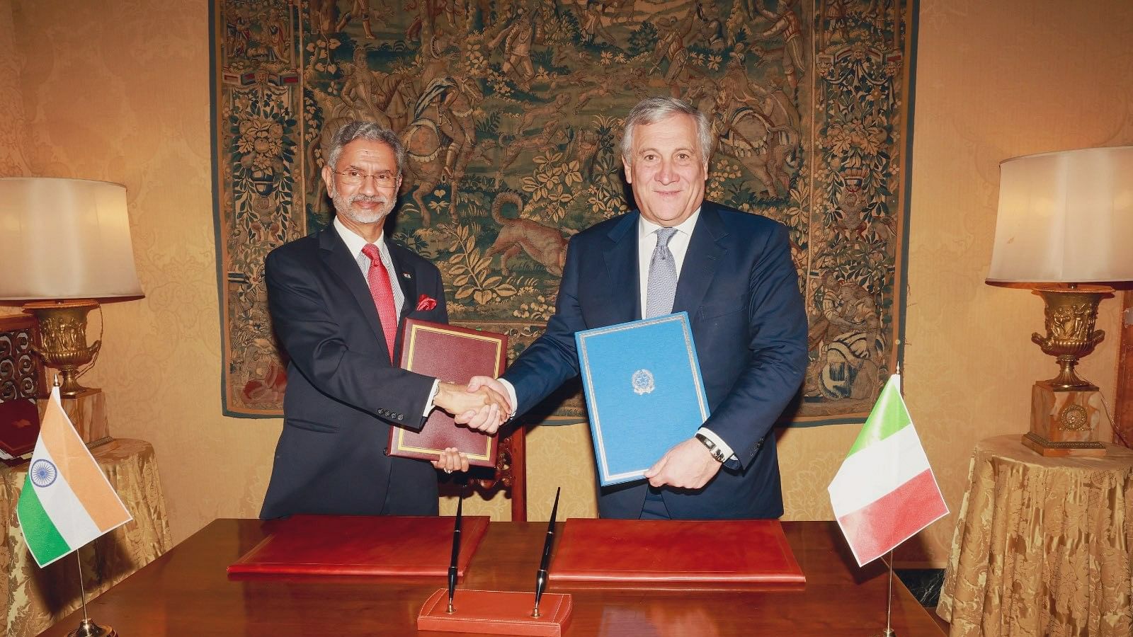 <div class="paragraphs"><p>Jaishankar with&nbsp;Italian Minister of Foreign Affairs and International Cooperation&nbsp;Antonio Tajani.</p></div>