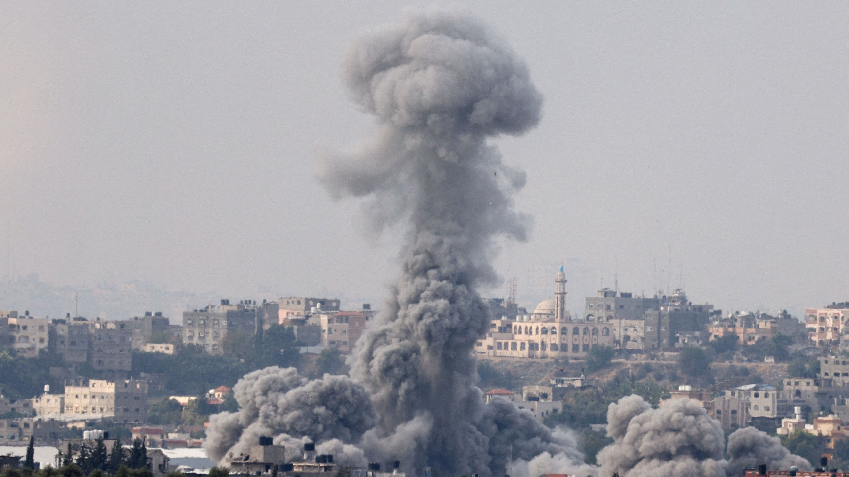 <div class="paragraphs"><p>Smoke rises above Gaza, amid the ongoing conflict between Israel and the Palestinian group Hamas, as seen from southern Israel.</p></div>