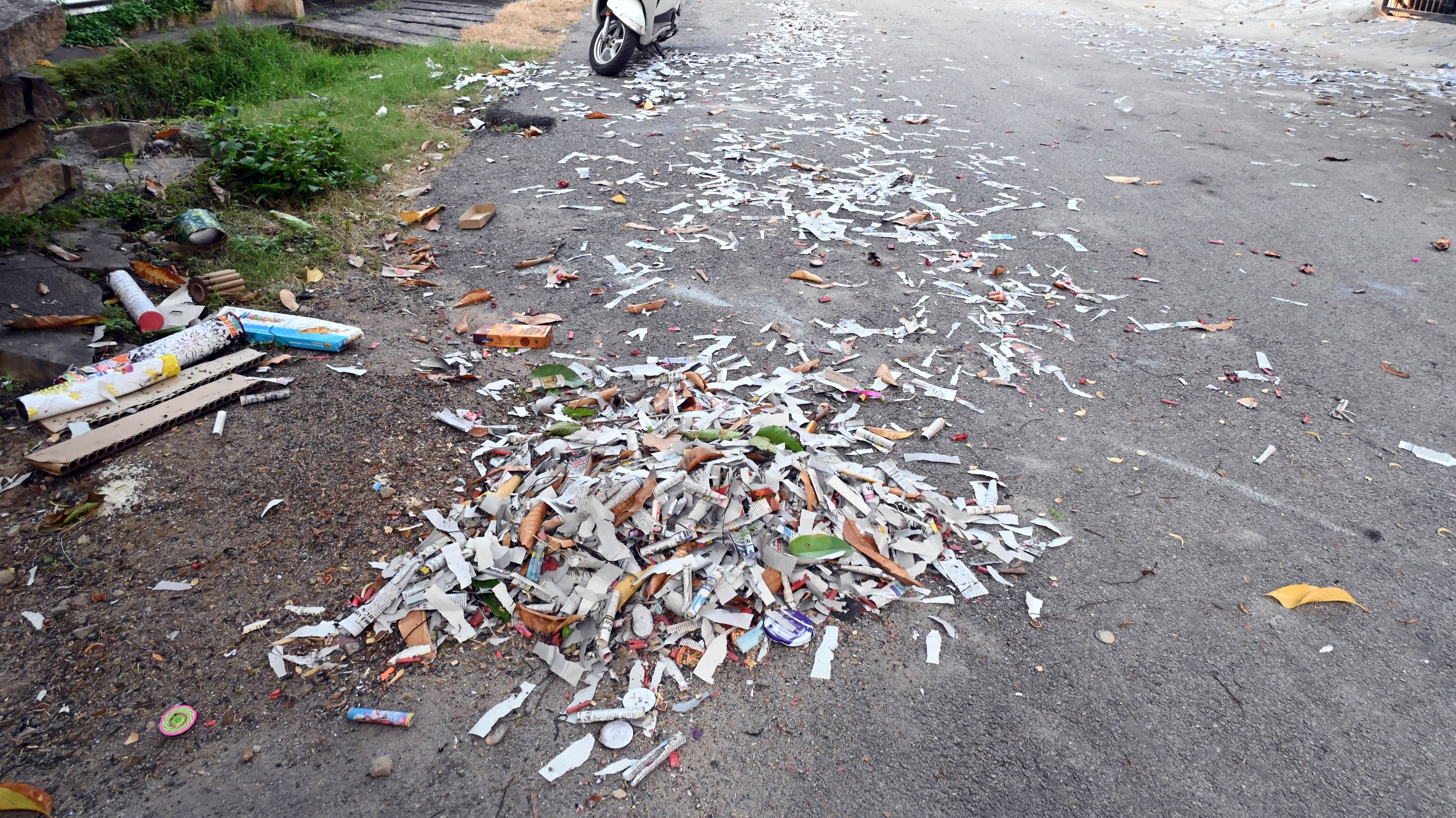 <div class="paragraphs"><p>The streets of Bengaluru are speckled with Deepavali’s remnants.&nbsp;</p></div>