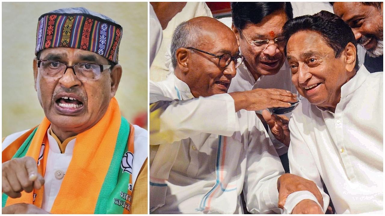 <div class="paragraphs"><p>Madhya Pradesh CM Shivraj Singh Chouhan(L) and Digvijaya and Kamal Nath.&nbsp;</p></div>