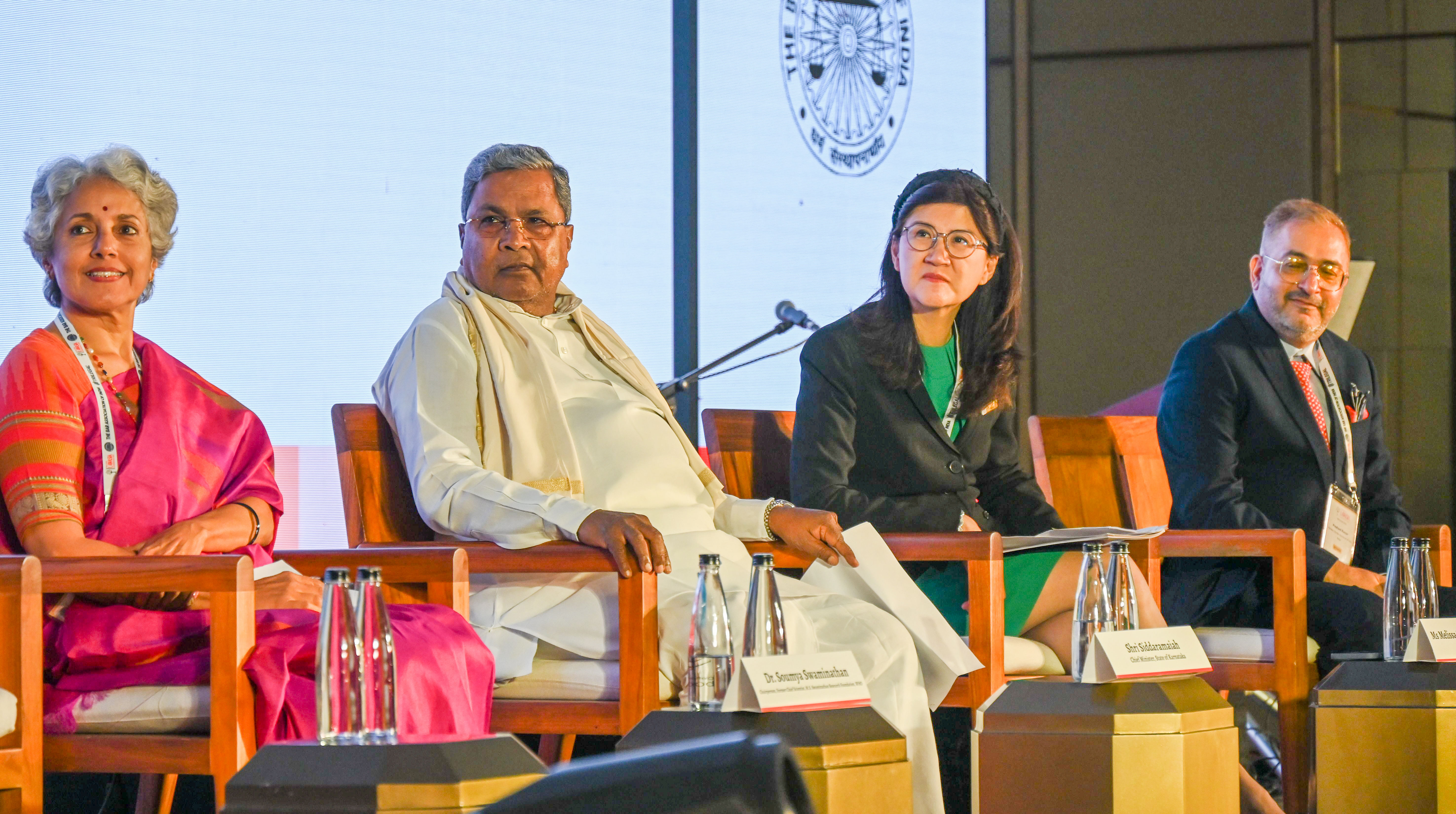 <div class="paragraphs"><p>M S Swaminathan Research Foundation&nbsp;chairperson&nbsp;Dr Soumya Swaminathan, Chief Minister Siddaramaiah, president of LAWASIA Melissa K Pang and Bar Association of India president Prashant Kumar take part at the 36th annual conference of the Law Association for Asia and the Pacific (LAWASIA), in Bengaluru on Friday. </p></div>