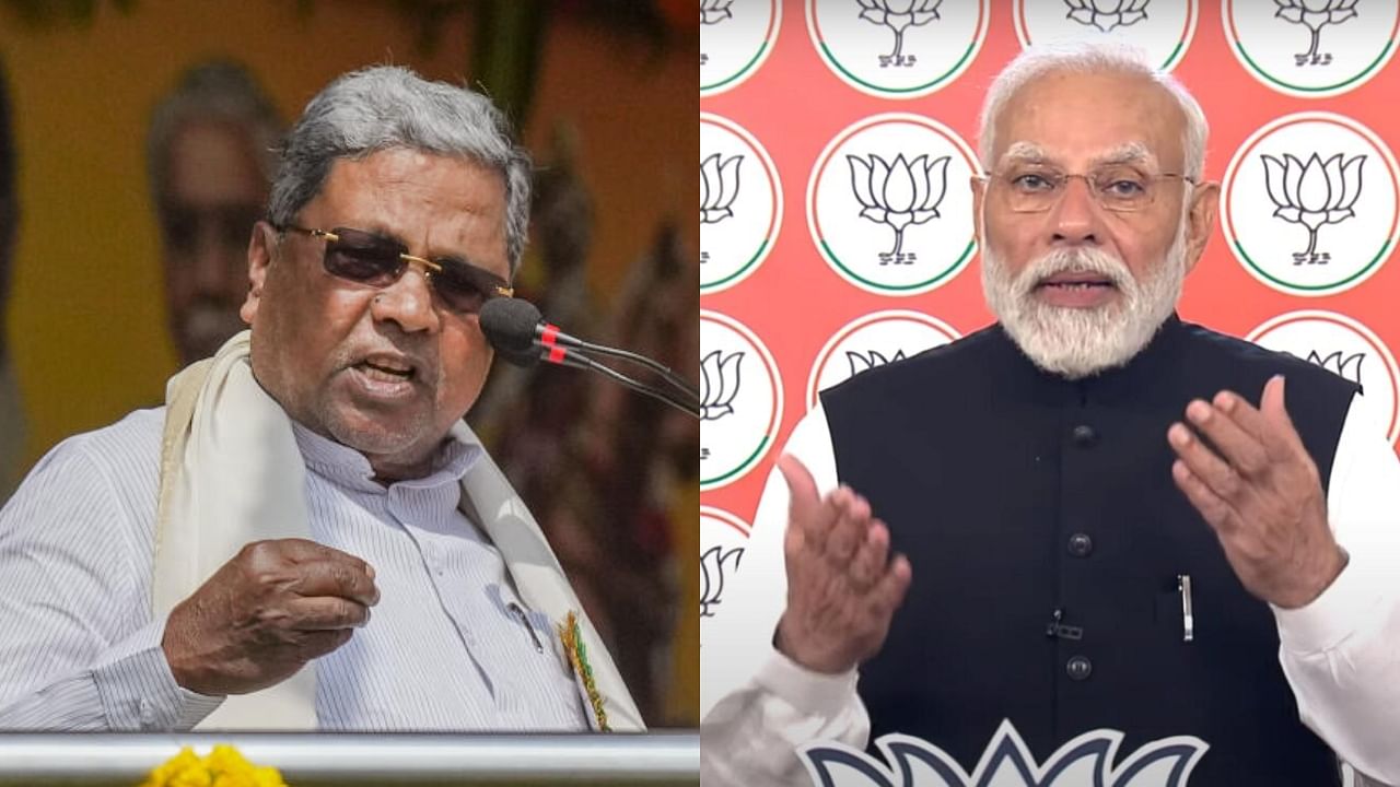 <div class="paragraphs"><p>Karnataka CM Siddaramaiah (L); Narendra Modi (R). </p></div>